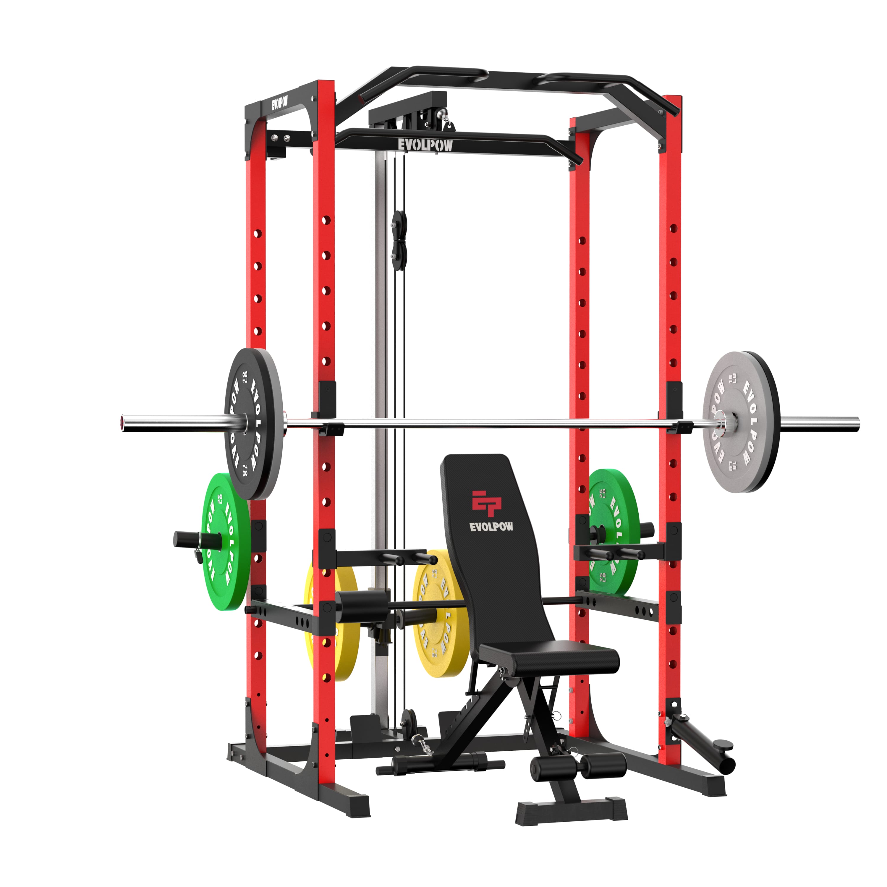 Power Squat Home Gym Equipment Power Rack EVOLPOW P2A Brute All-in