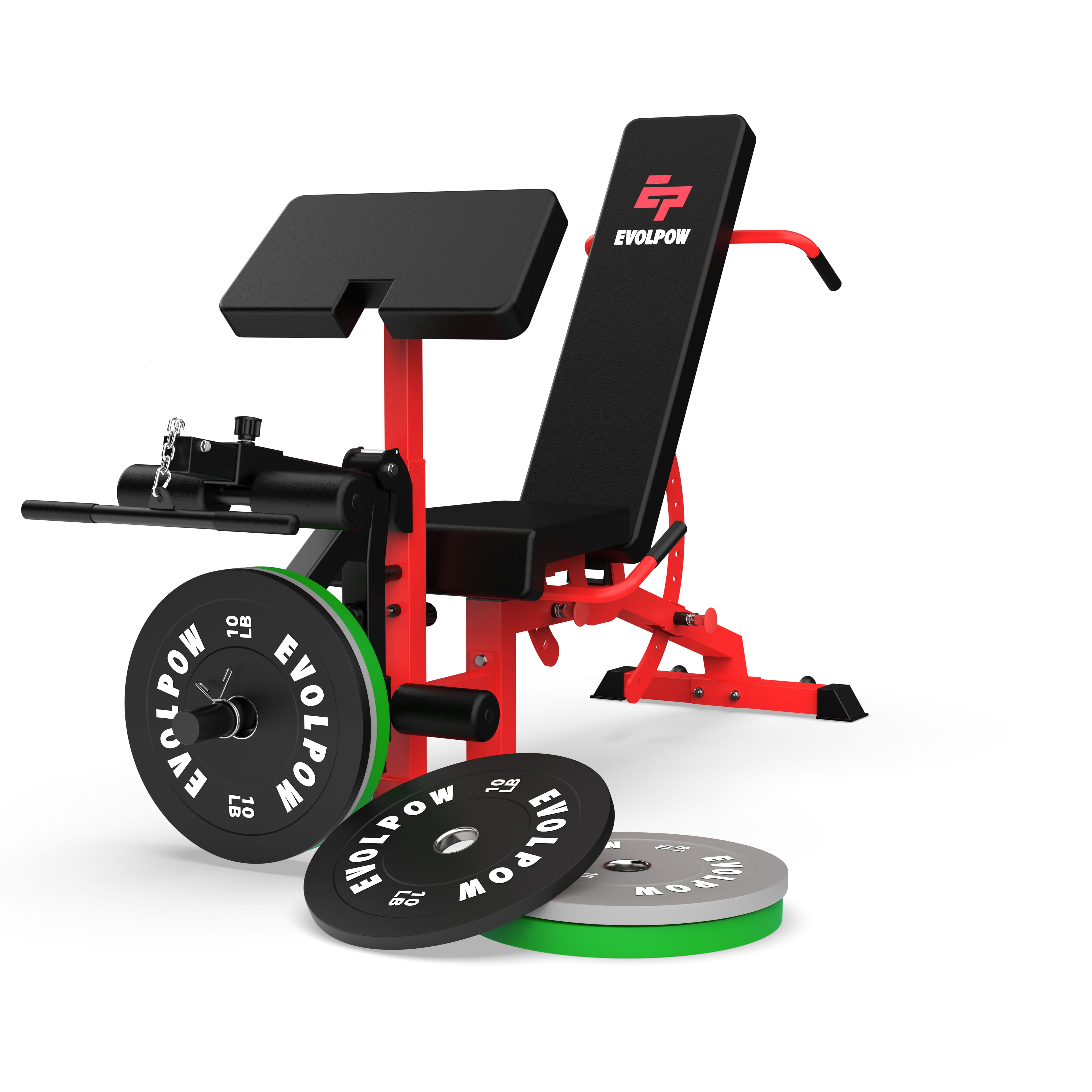 EVOLPOW BEC Multi-functional Adjustable Weight Bench with Preacher Curl and Leg Extension