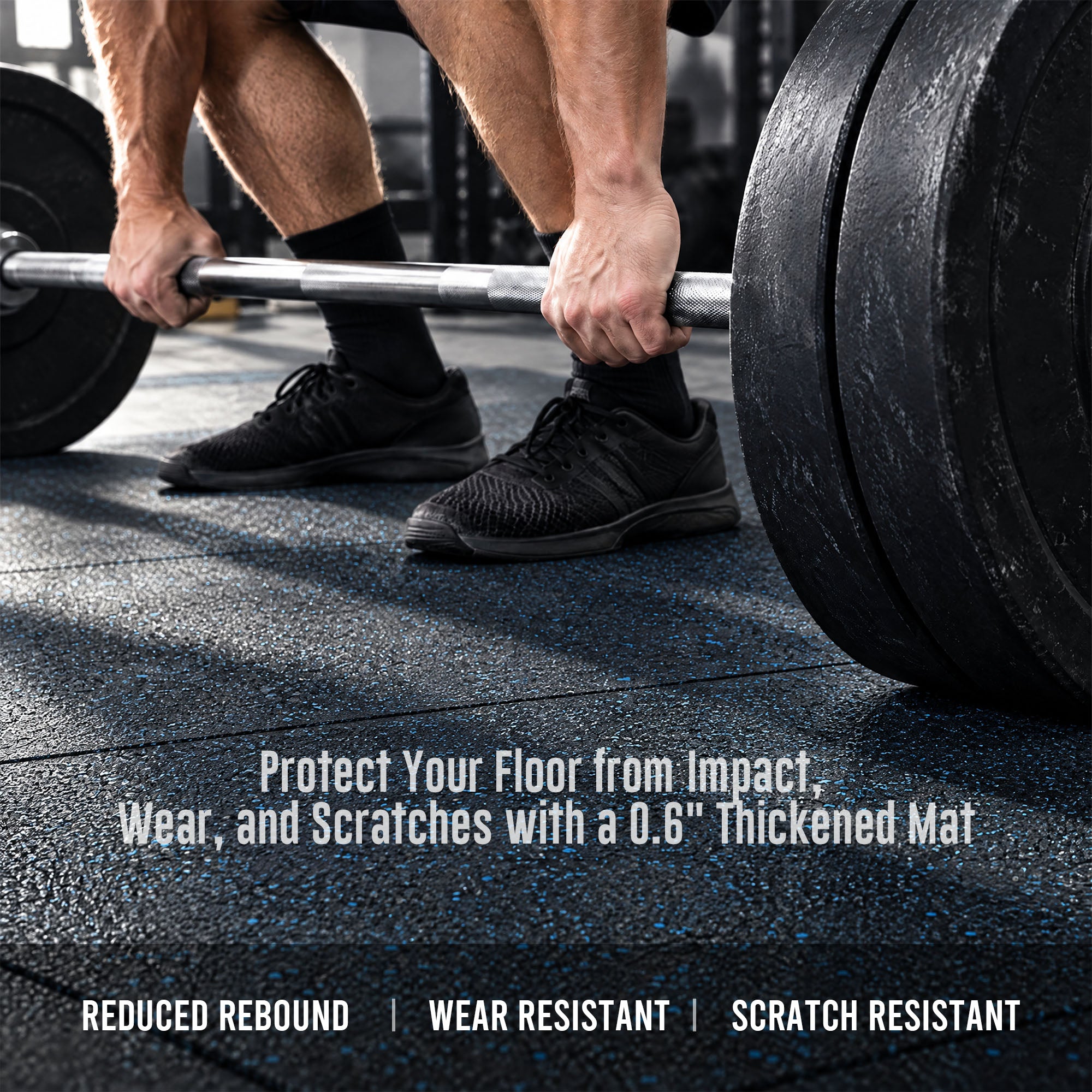EVOLPOW 12Pcs Rubber Flooring Gym Mat Set 0.6" Thickness