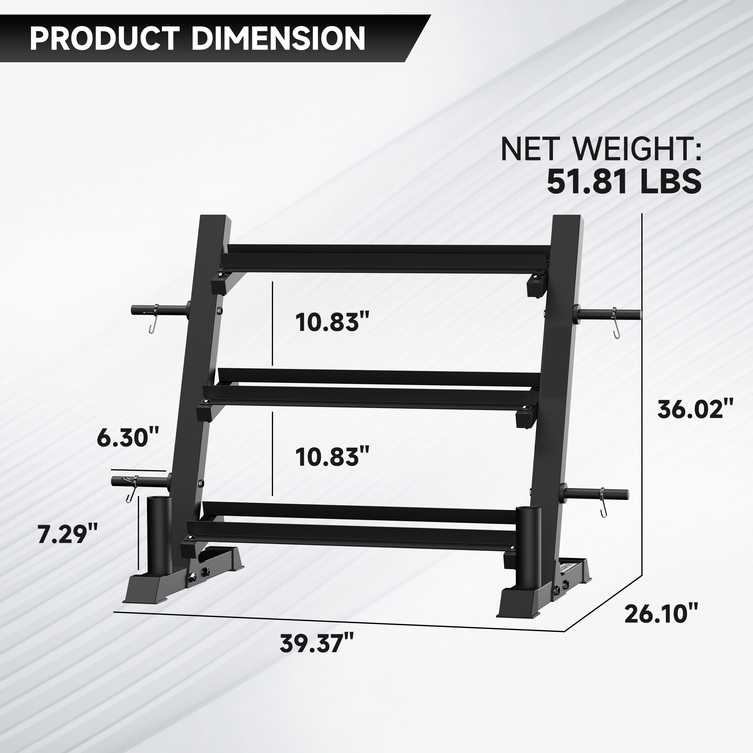 EVOLPOW 3-Tier Multifunctional Dumbbell and Weight Plate Rack