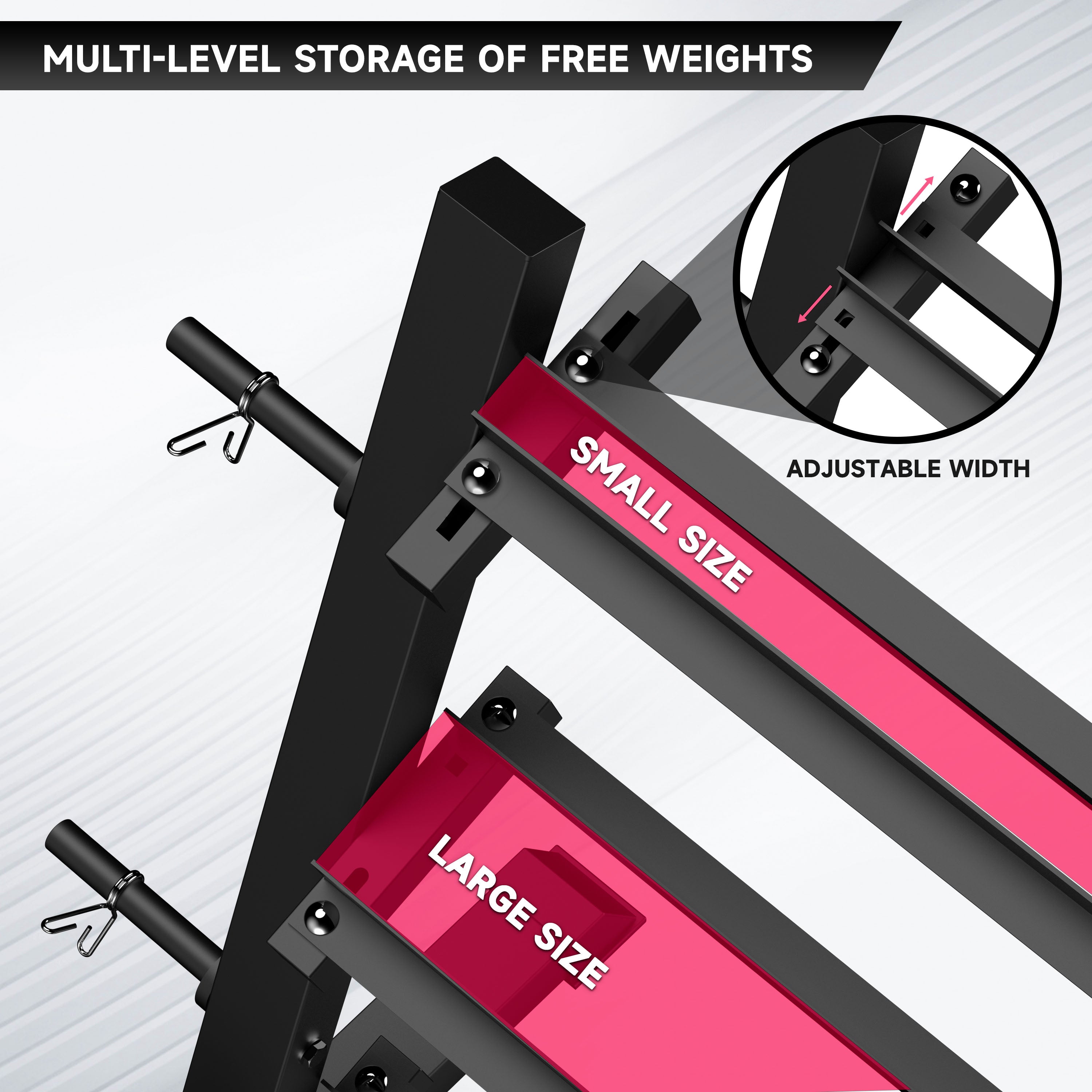EVOLPOW 3-Tier Multifunctional Dumbbell and Weight Plate Rack