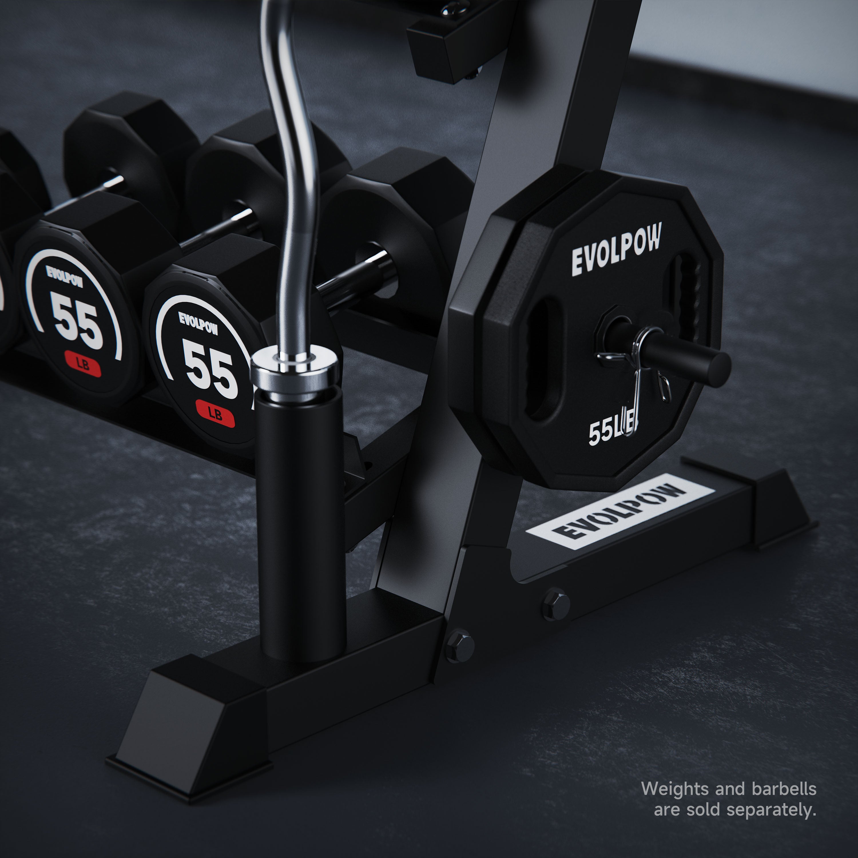 EVOLPOW 3-Tier Multifunctional Dumbbell and Weight Plate Rack