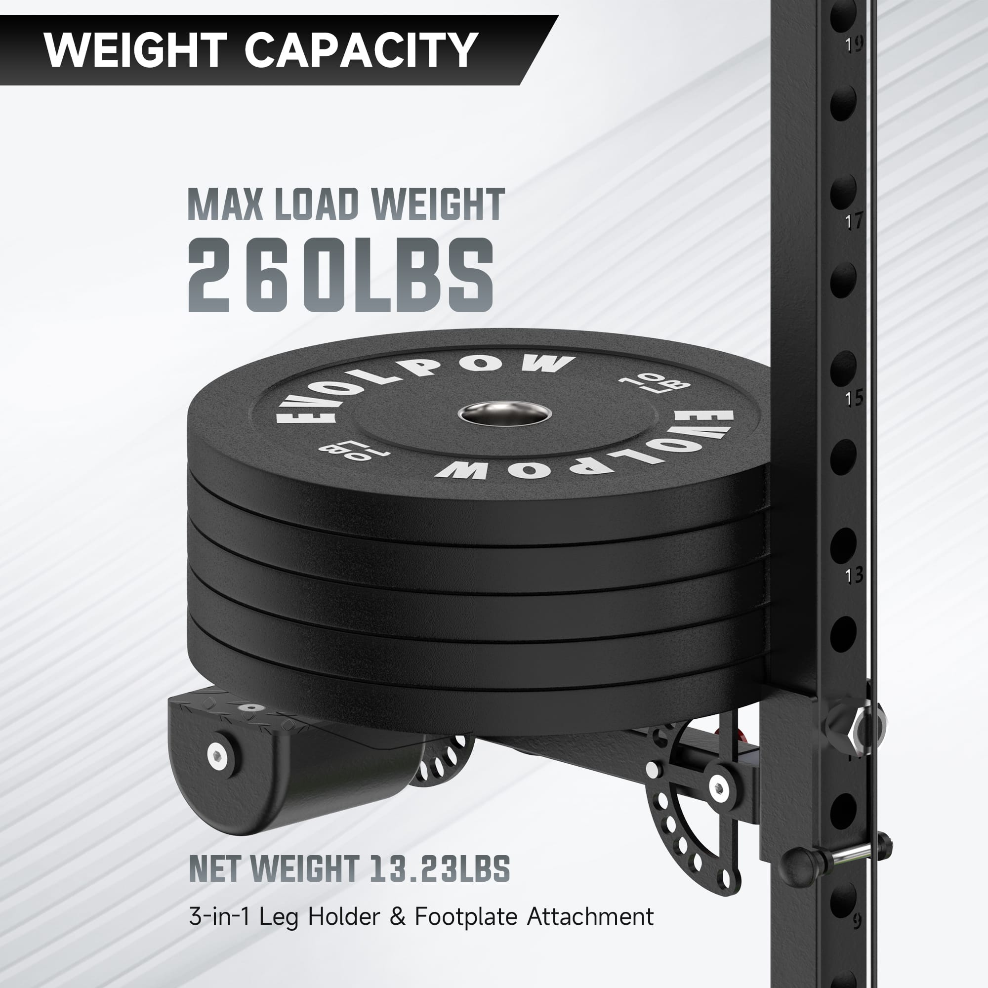 EVOLPOW 3-in-1 Leg Holder and Footplate Attachment