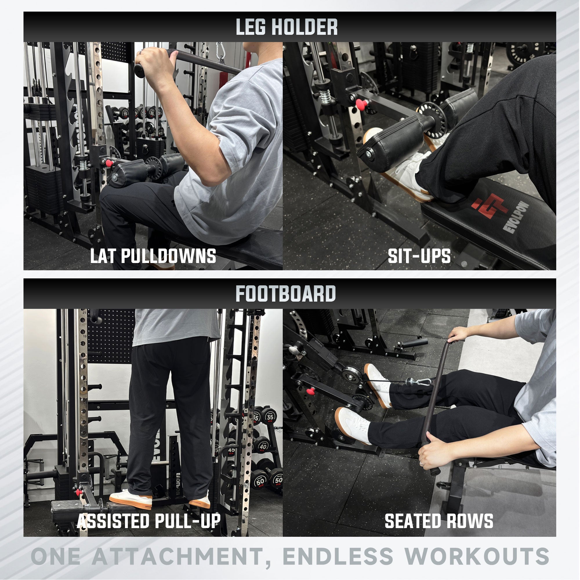 EVOLPOW 3-in-1 Leg Holder and Footplate Attachment