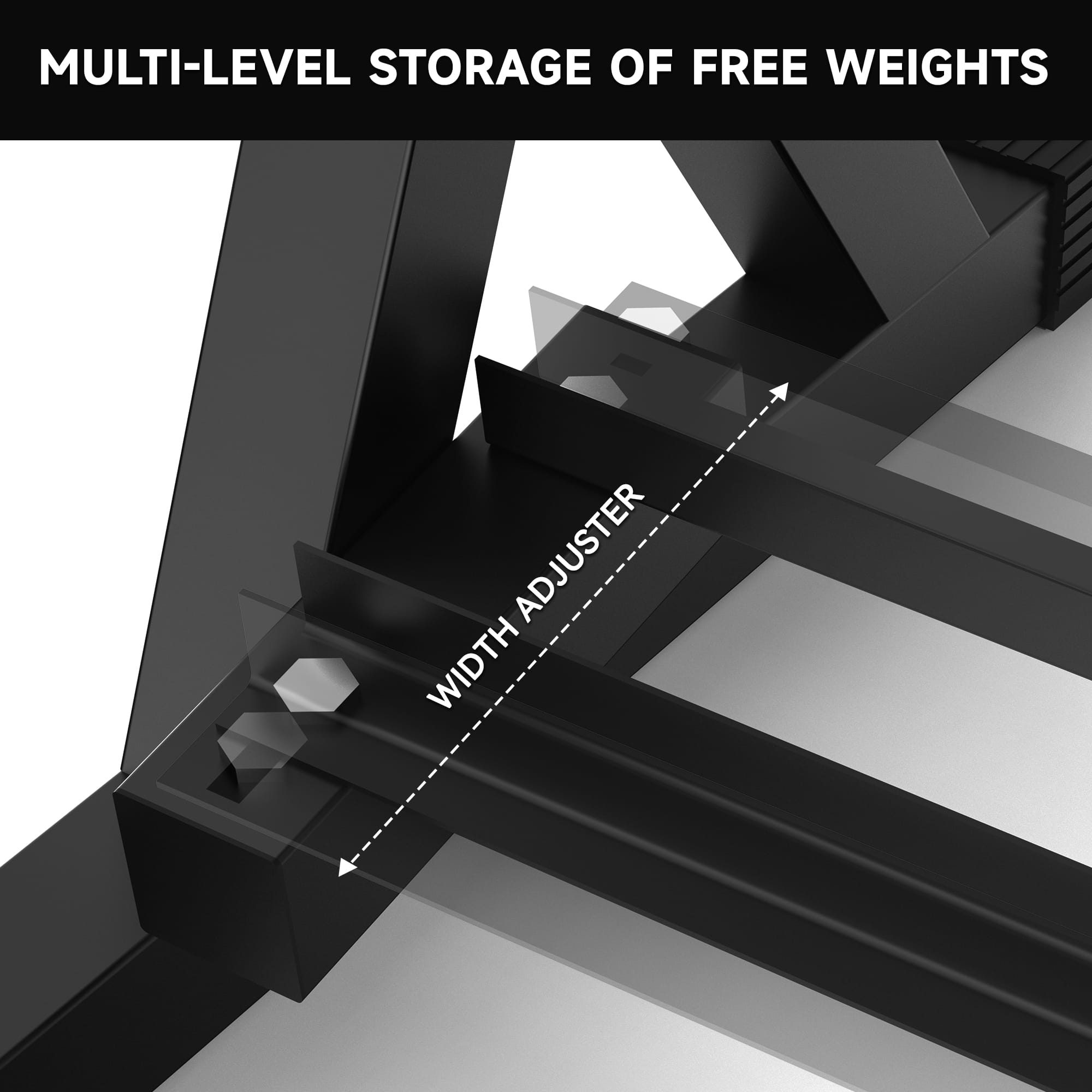 EVOLPOW 3 Tier Multifunctional Dumbbells Weights Barbells Rack