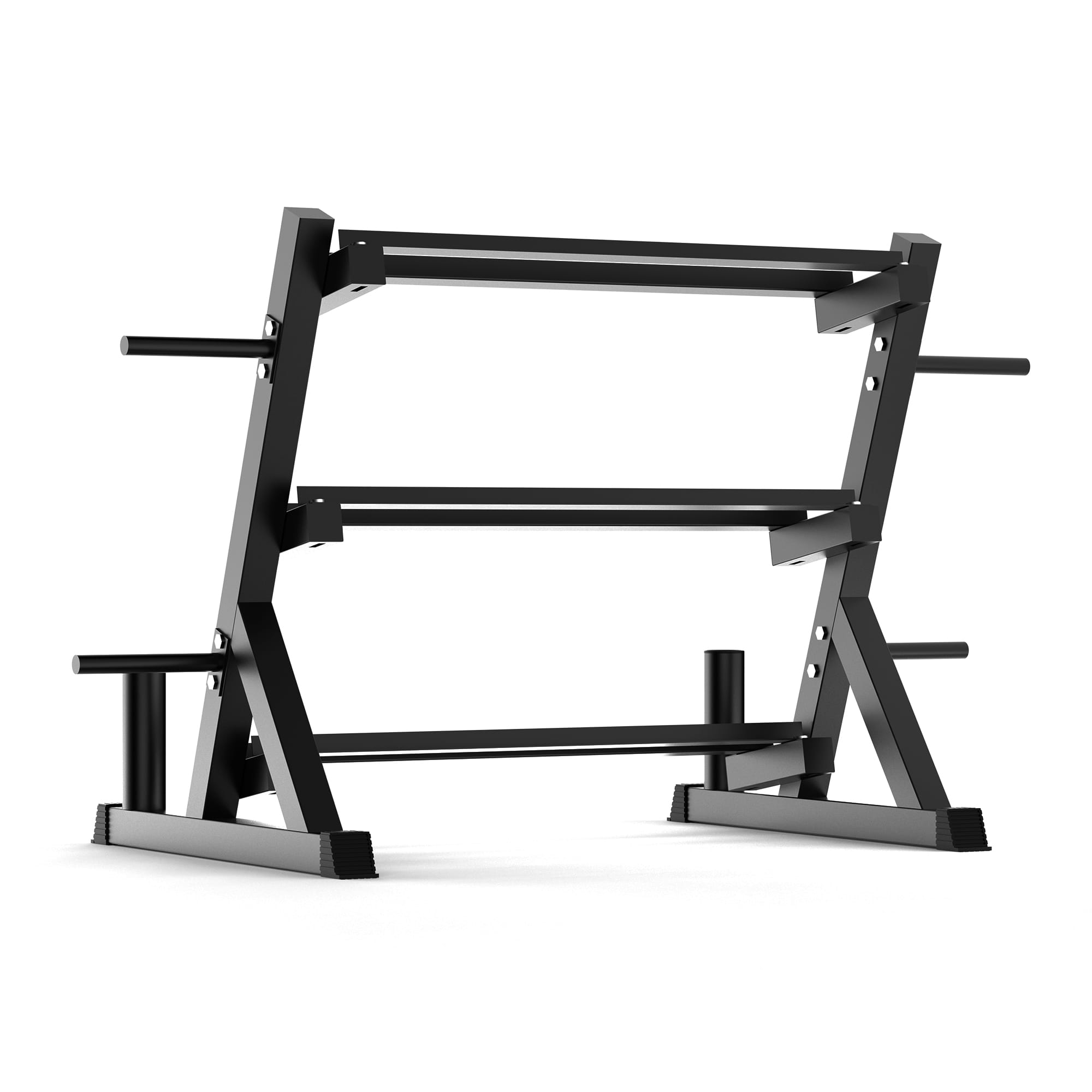 EVOLPOW 3 Tier Multifunctional Dumbbells Weights Barbells Rack