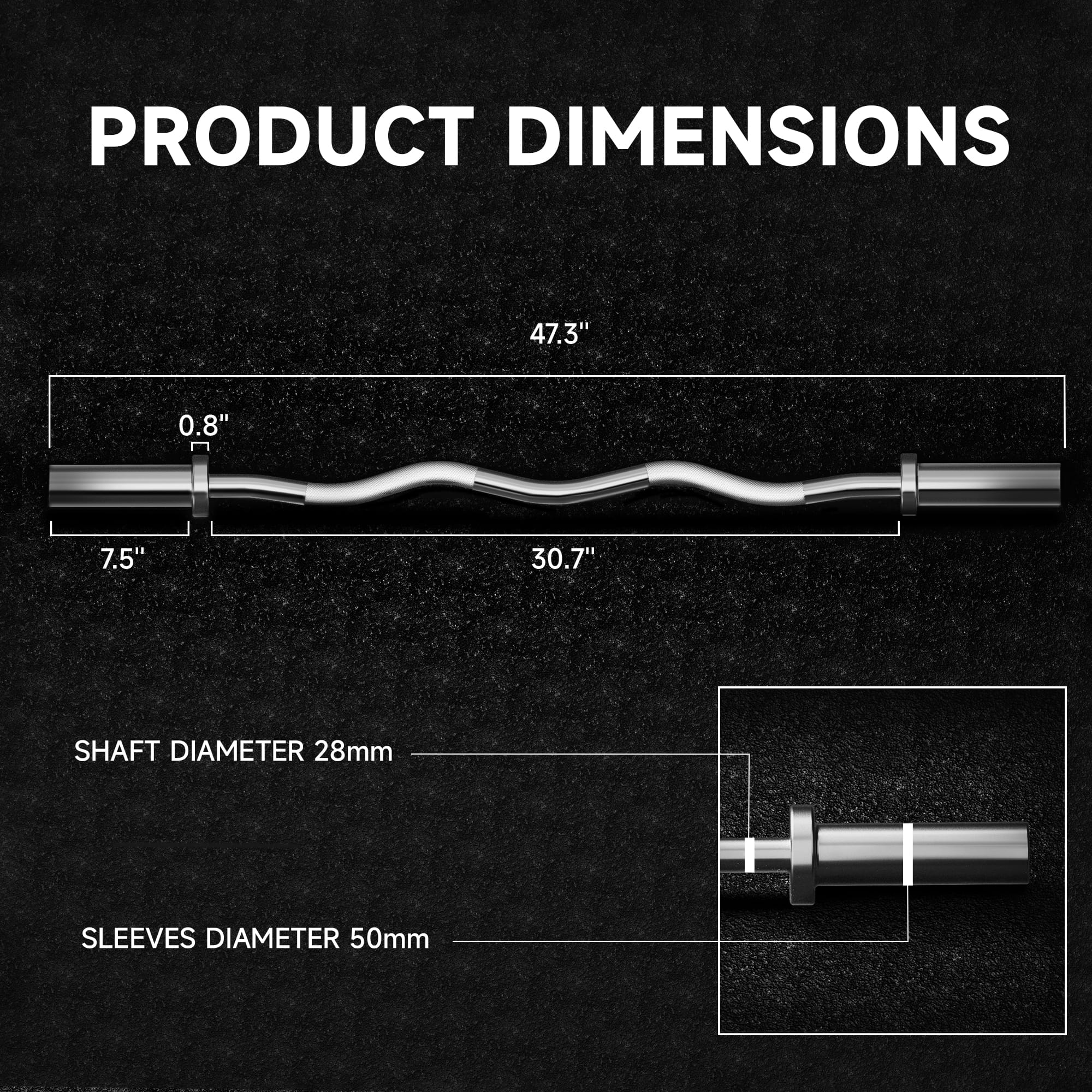 EVOLPOW 4FT Olympic Ez Curl Barbell Evolpow Fitness