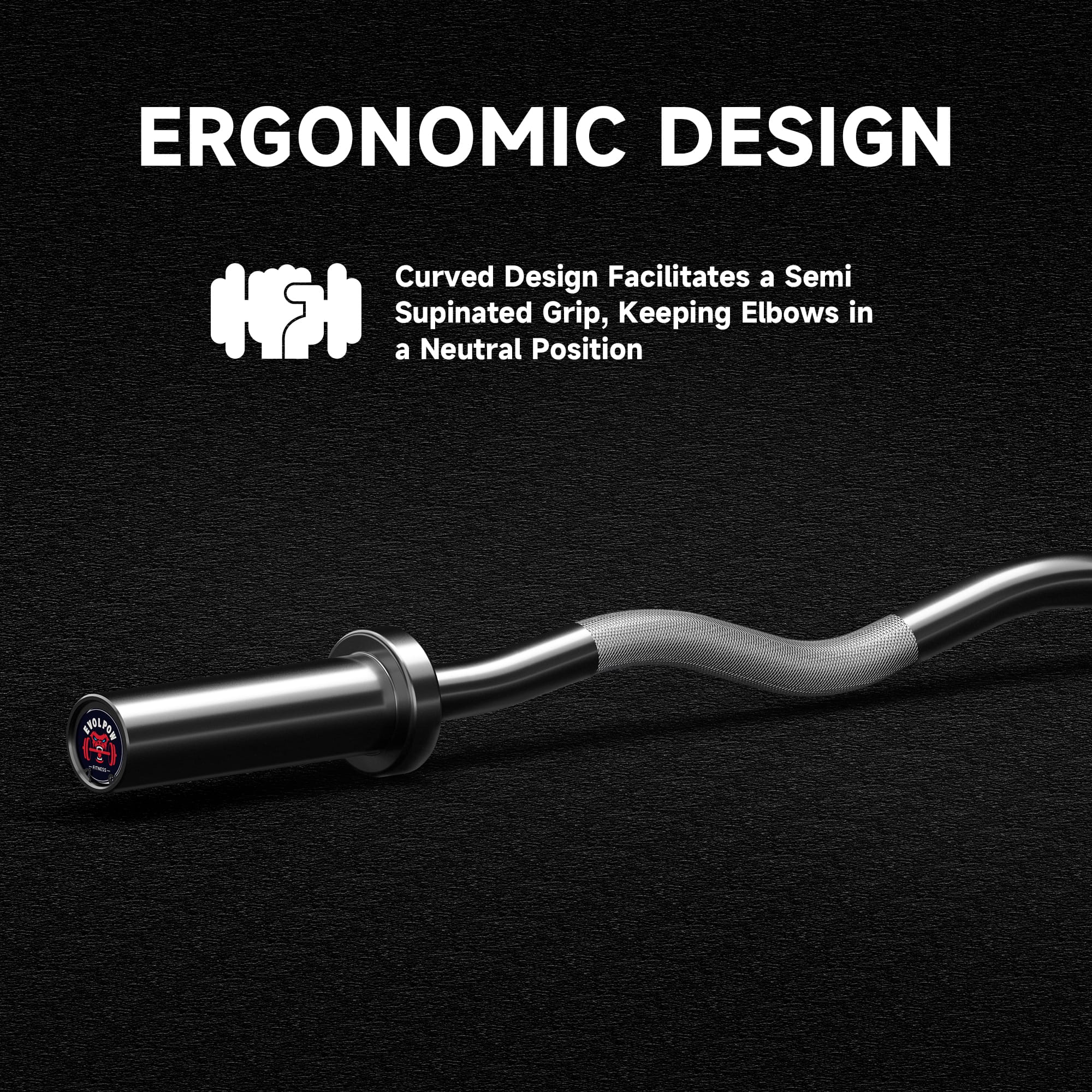 EVOLPOW 4FT Olympic Ez Curl Barbell