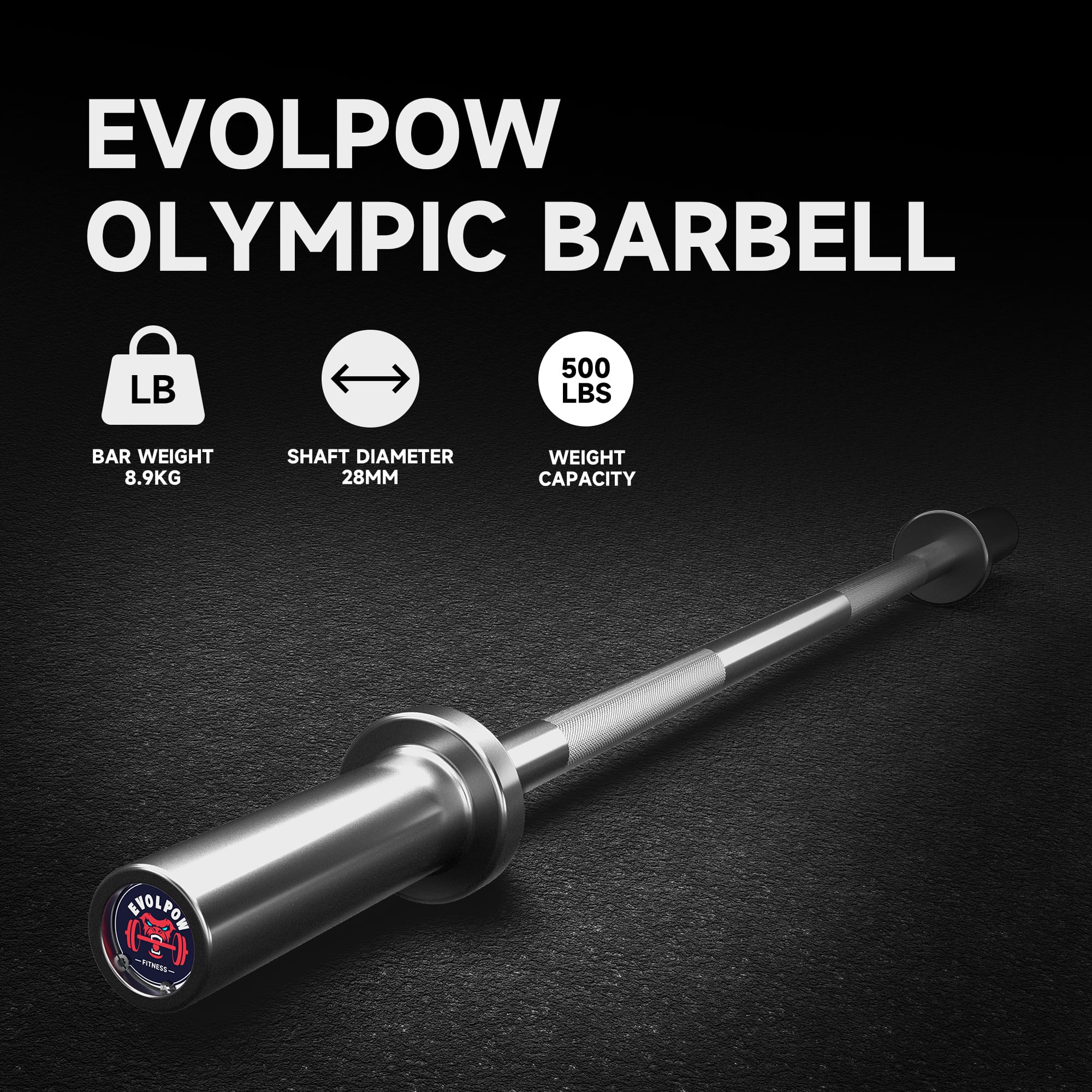 EVOLPOW 4FT Olympic Straight Training Barbell