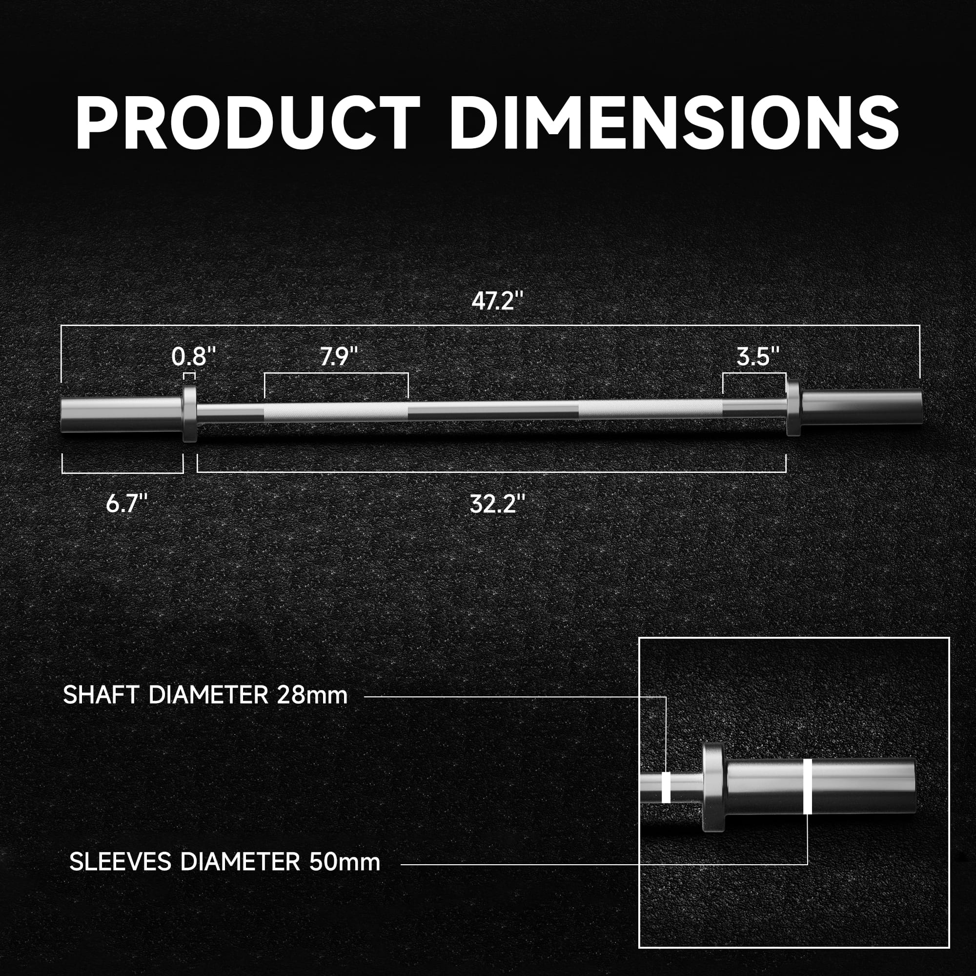 EVOLPOW 4FT Olympic Straight Training Barbell