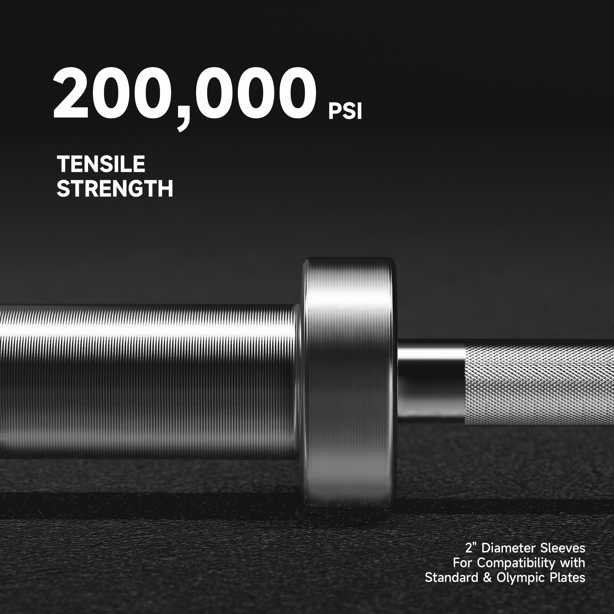 EVOLPOW 7FT Home Gym Olympic Barbell 1000LBS Capacity - 20KG