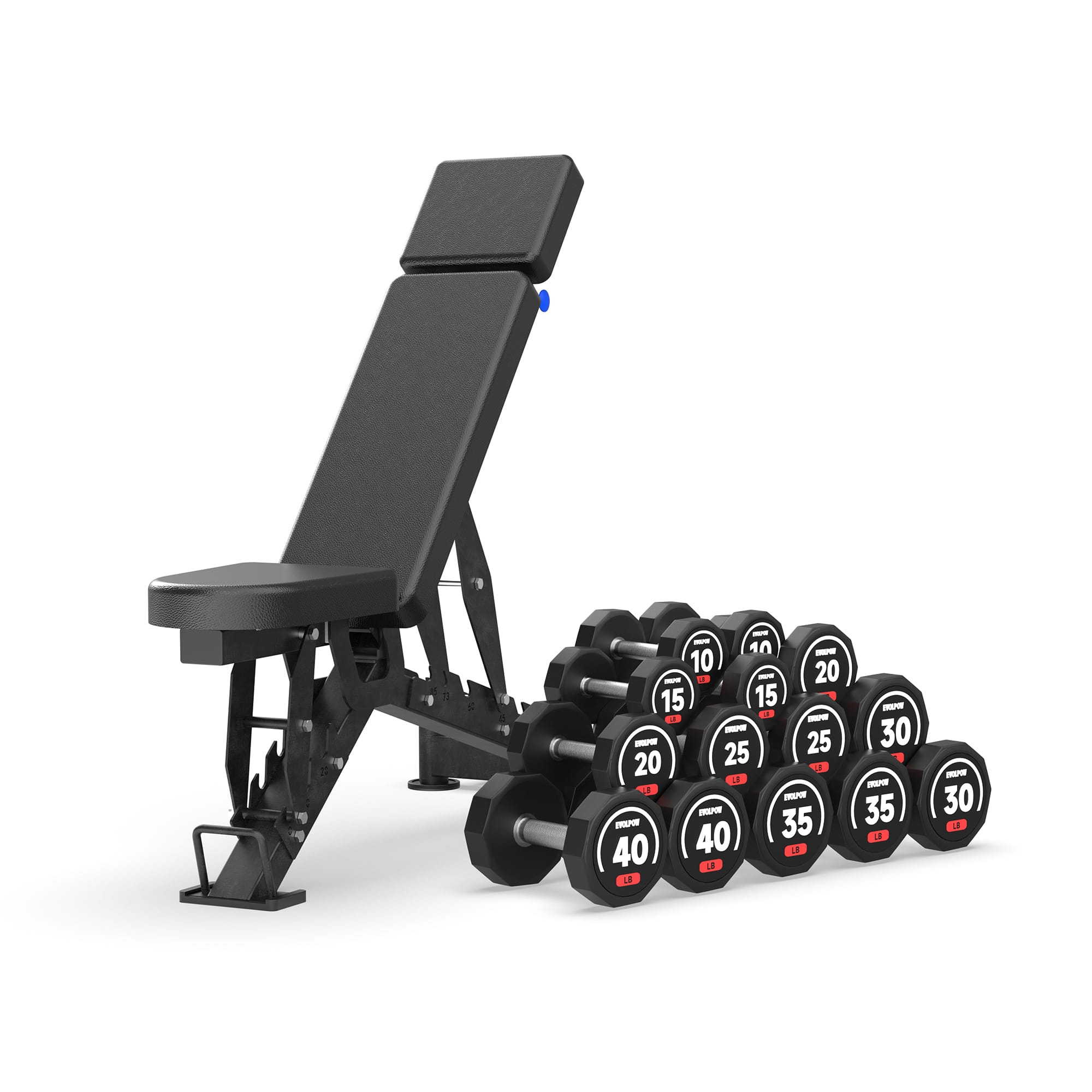 EVOLPOW BEE Adjustable Weight Bench with Multi-Position Headrest