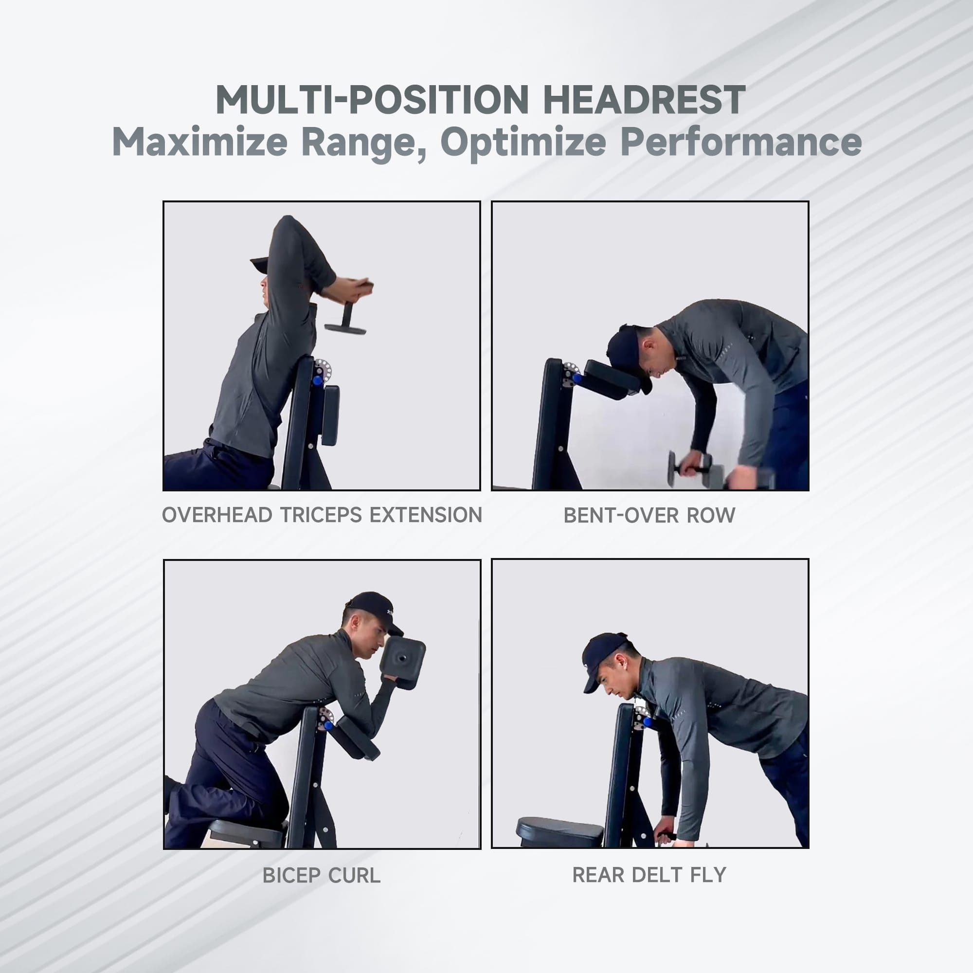 EVOLPOW BEE Adjustable Weight Bench with Multi-Position Headrest