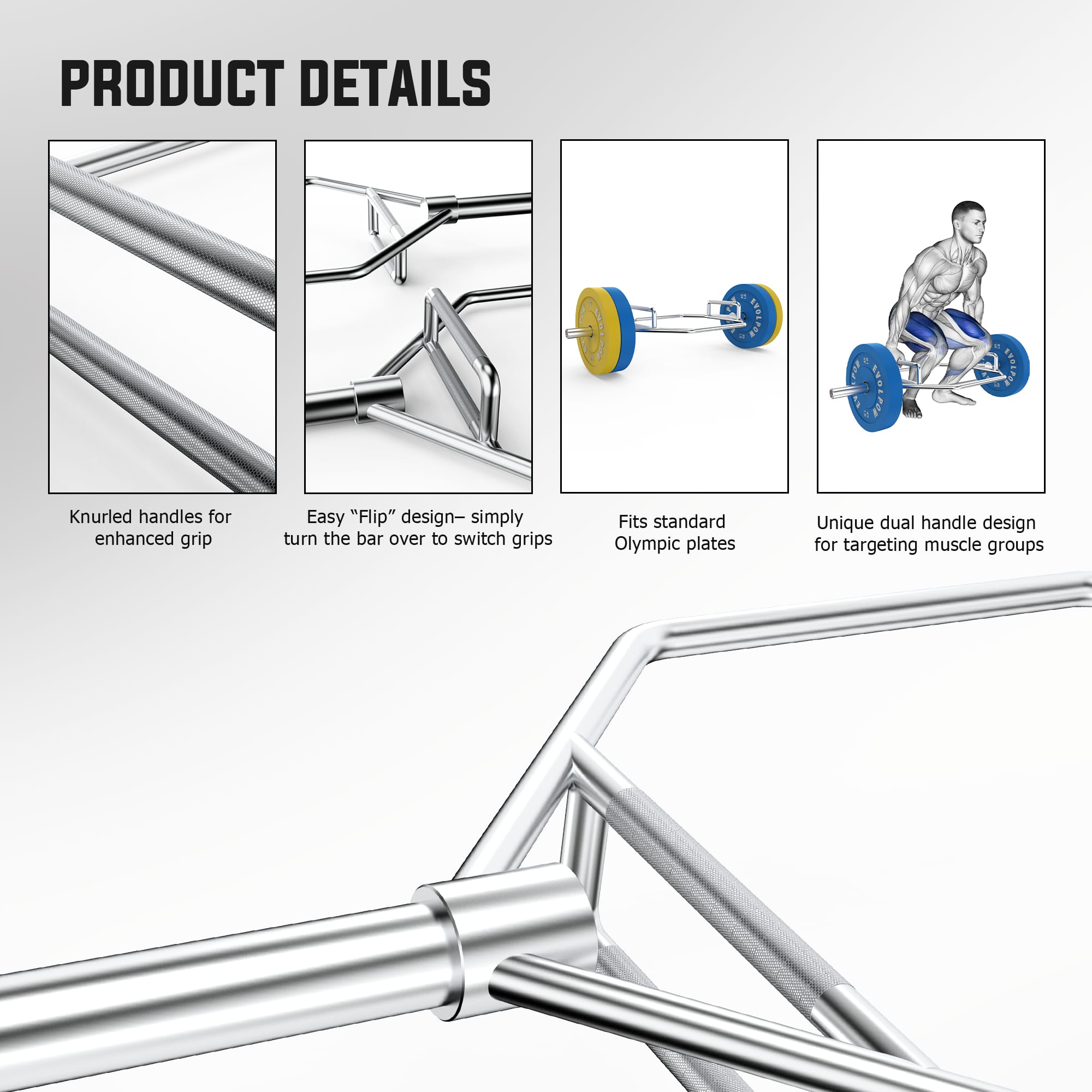 EVOLPOW Hexagon Closed Trap Bar