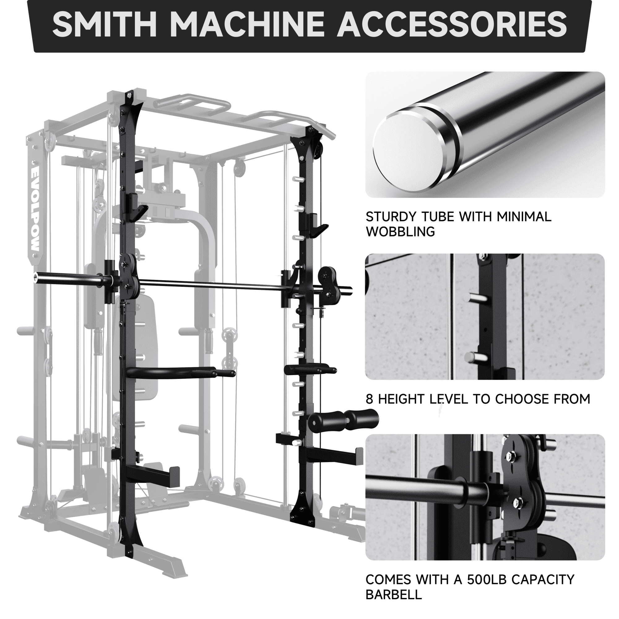 EVOLPOW M2A Brute AllinOne Smith Machine Home Gym Package Evolpow