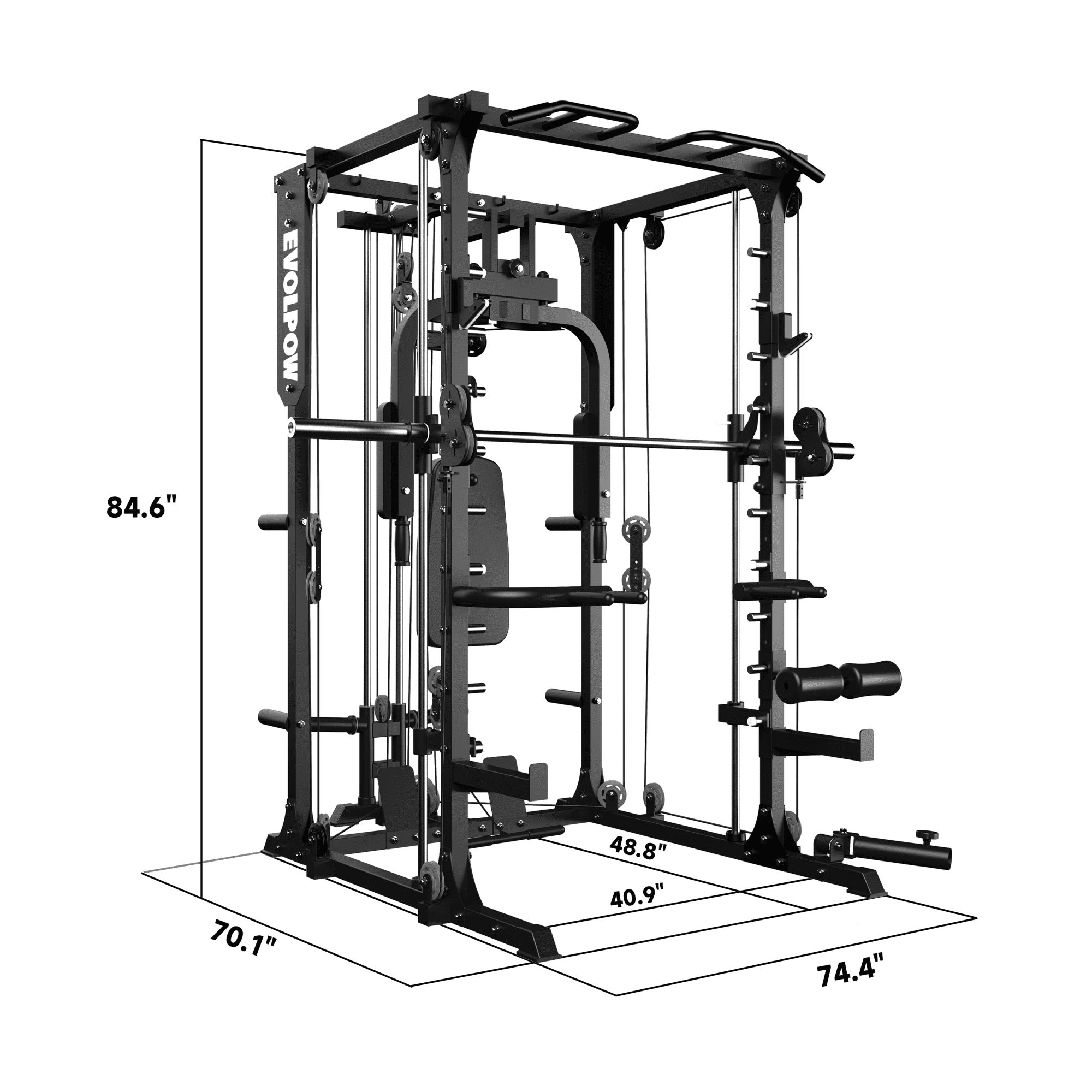 EVOLPOW M2A Brute AllinOne Smith Machine Home Gym Package Evolpow
