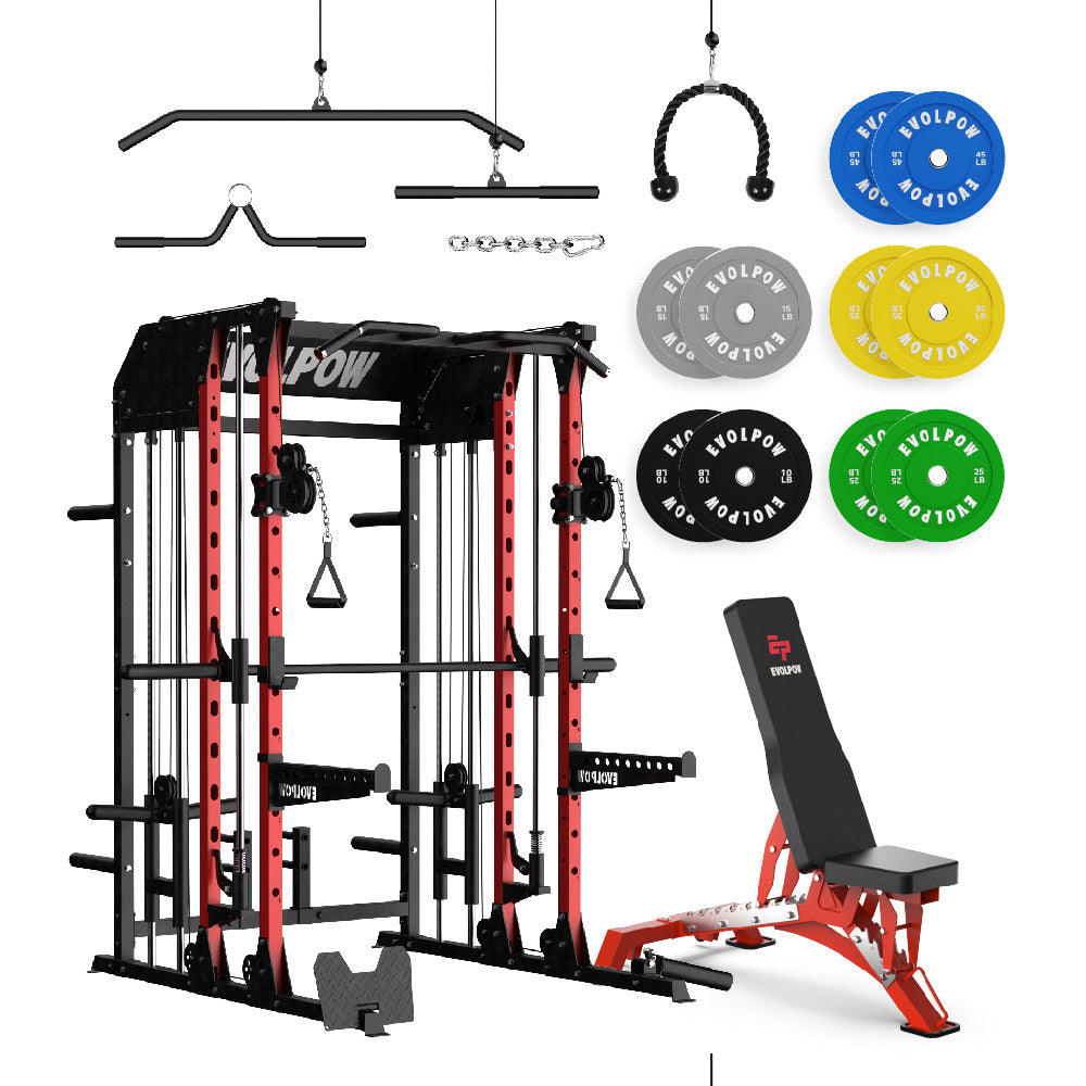 EVOLPOW M2B Brute All-In-One Smith Machine Home Gym Package