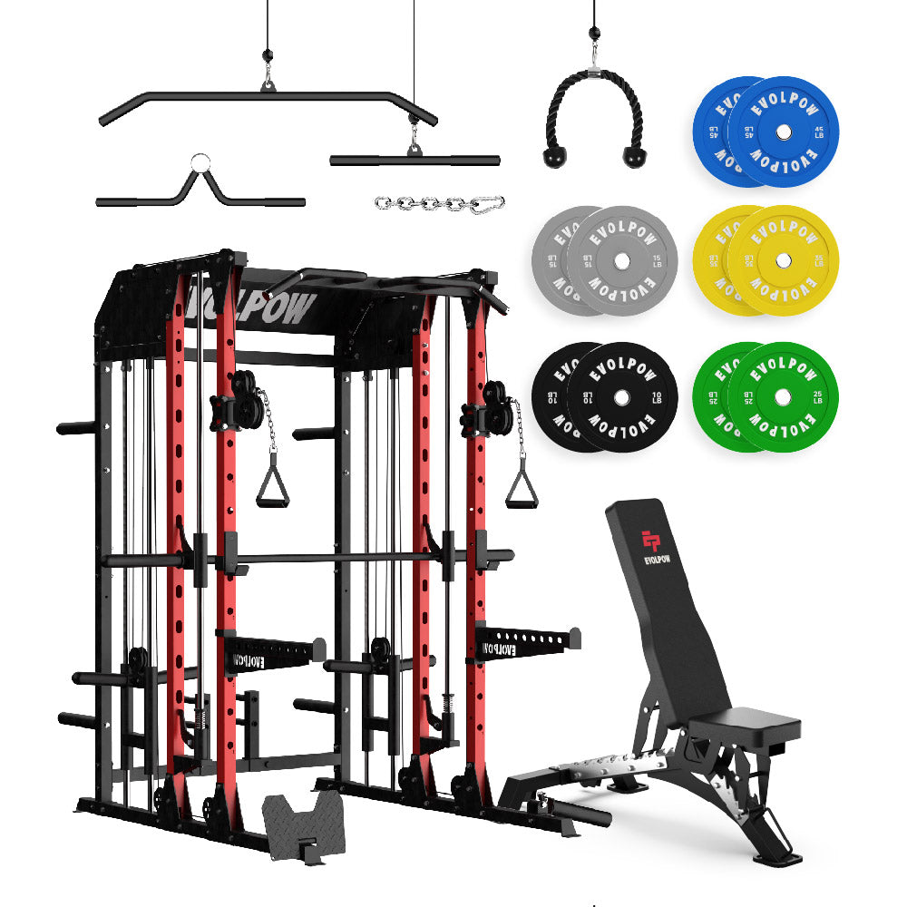 EVOLPOW M2B Brute All-In-One Smith Machine Home Gym Package
