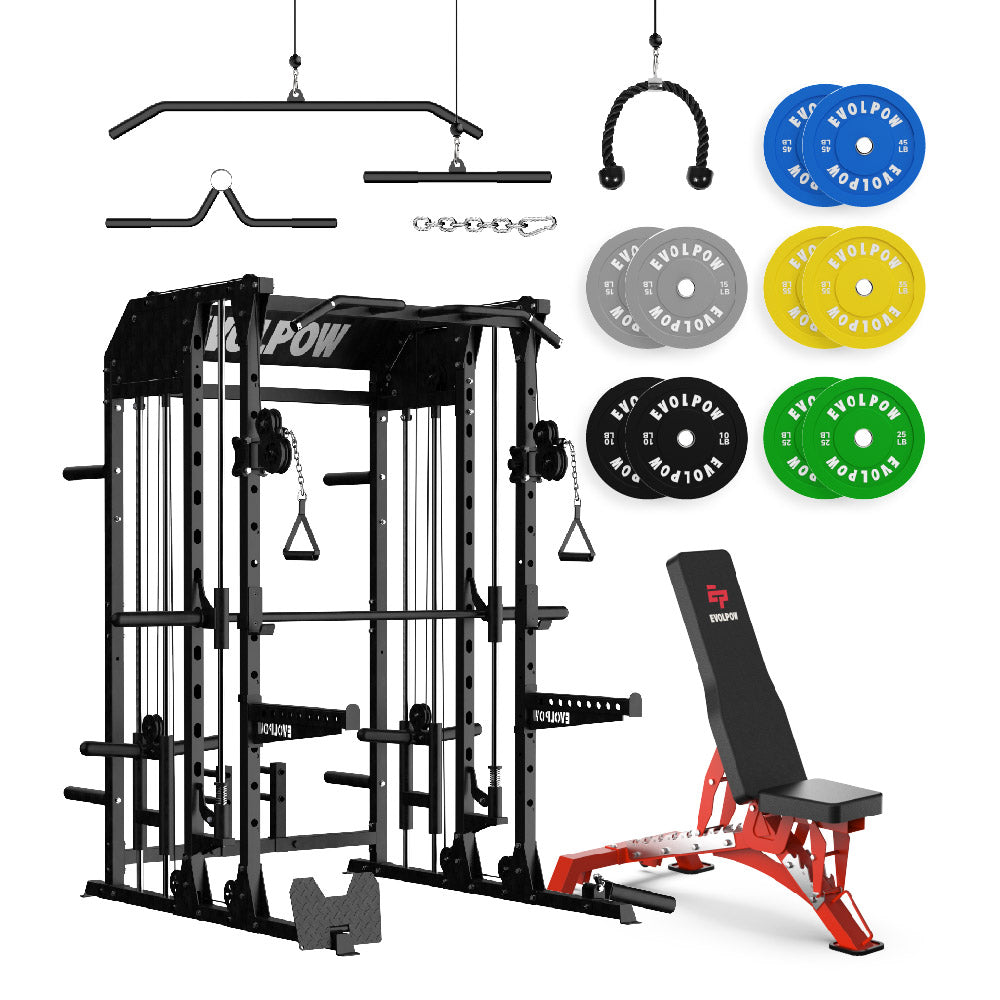 EVOLPOW M2B Brute All-In-One Smith Machine Home Gym Package