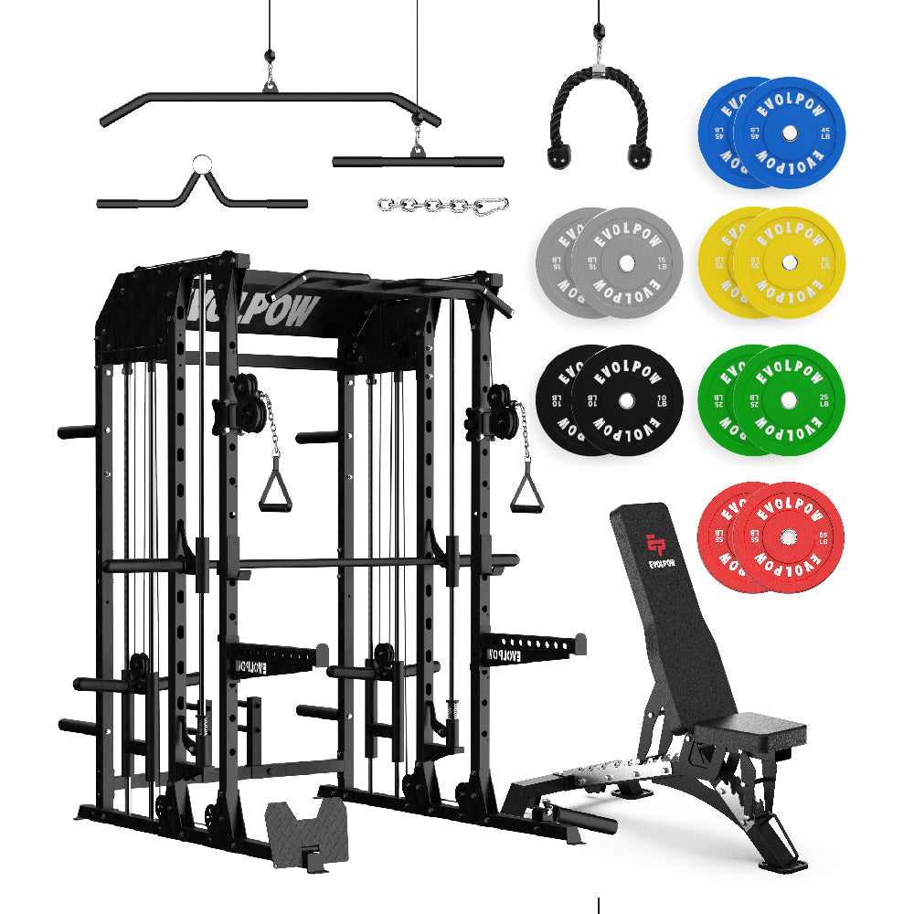 EVOLPOW M2B Brute All-In-One Smith Machine Home Gym Package