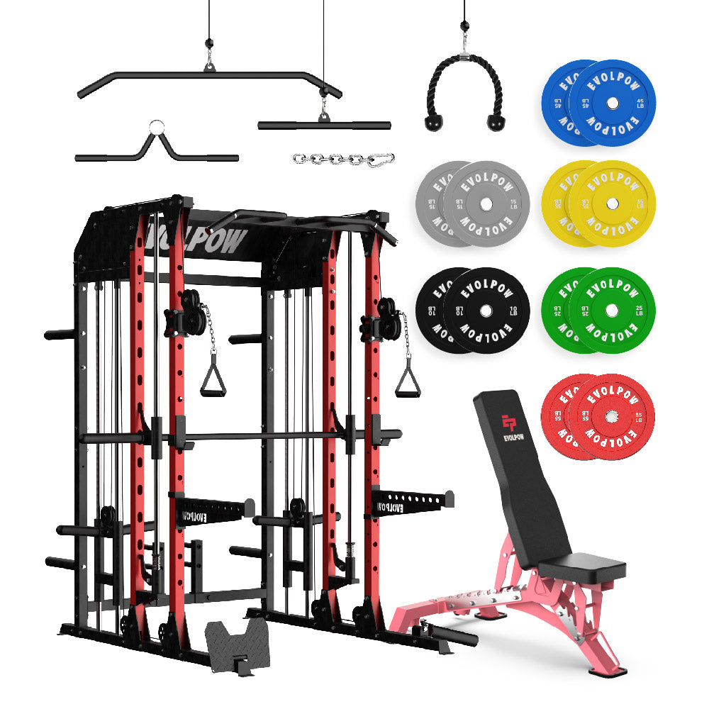 EVOLPOW M2B Brute All-In-One Smith Machine Home Gym Package