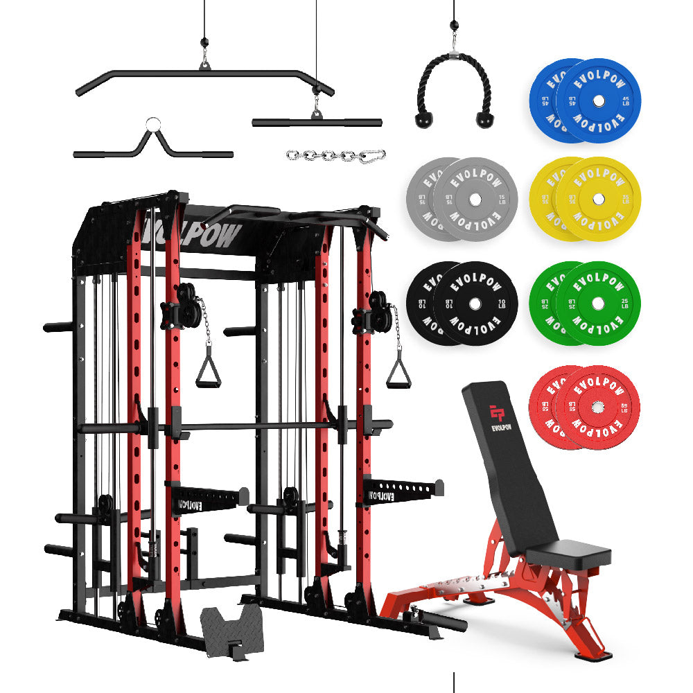 EVOLPOW M2B Brute All-In-One Smith Machine Home Gym Package