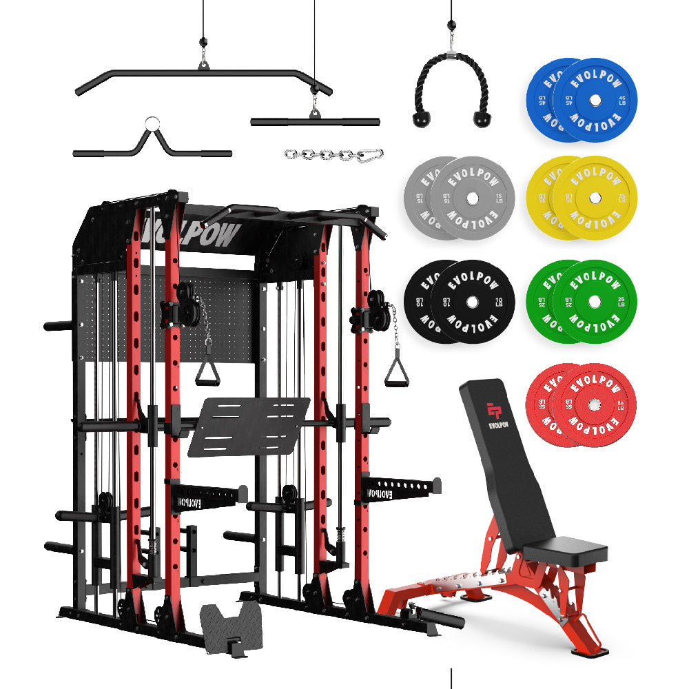 EVOLPOW M2B Brute All-In-One Smith Machine Home Gym Package