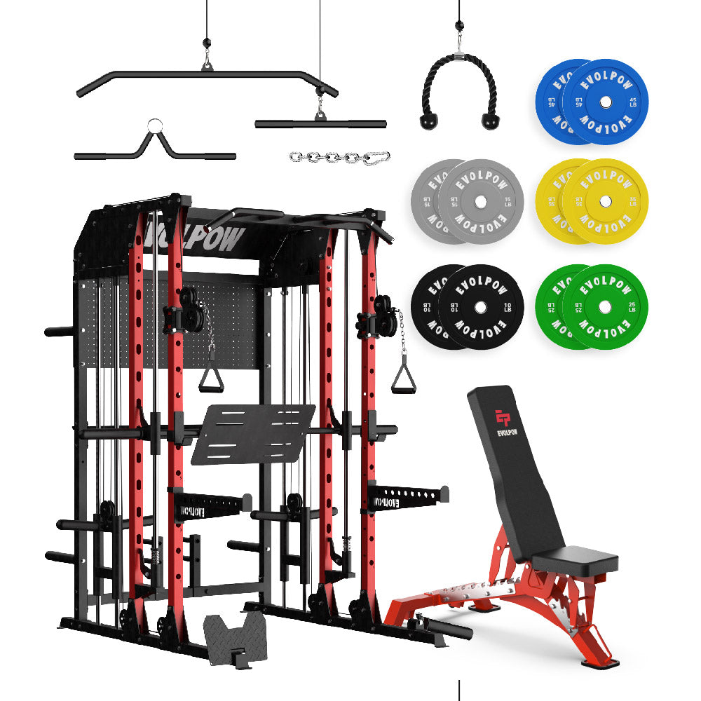 EVOLPOW M2B Brute All-In-One Smith Machine Home Gym Package