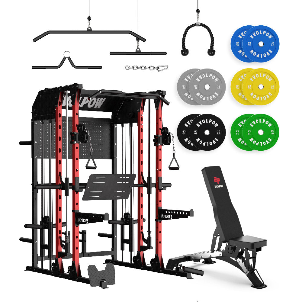 EVOLPOW M2B Brute All-In-One Smith Machine Home Gym Package