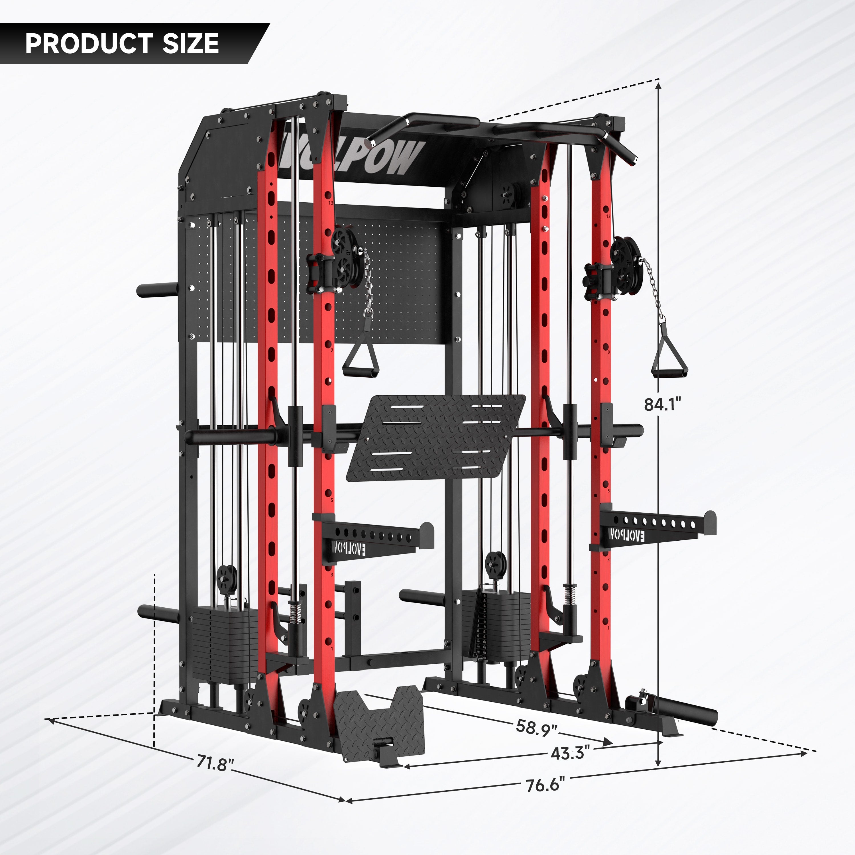 EVOLPOW M2B Brute All-In-One Smith Machine Home Gym Package with Dual Weight Stacks