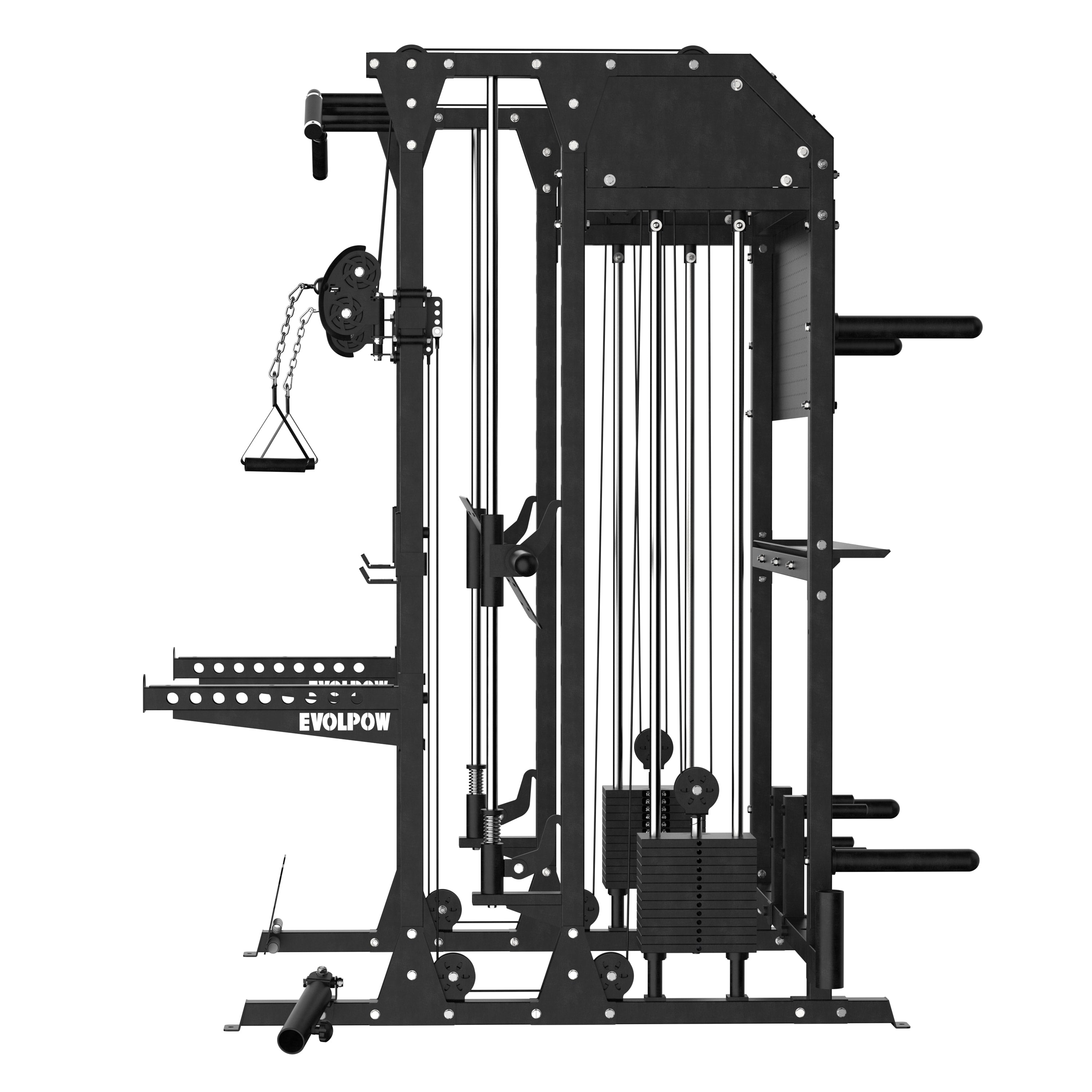 EVOLPOW M2B Brute All-In-One Smith Machine Home Gym Package with Dual Weight Stacks