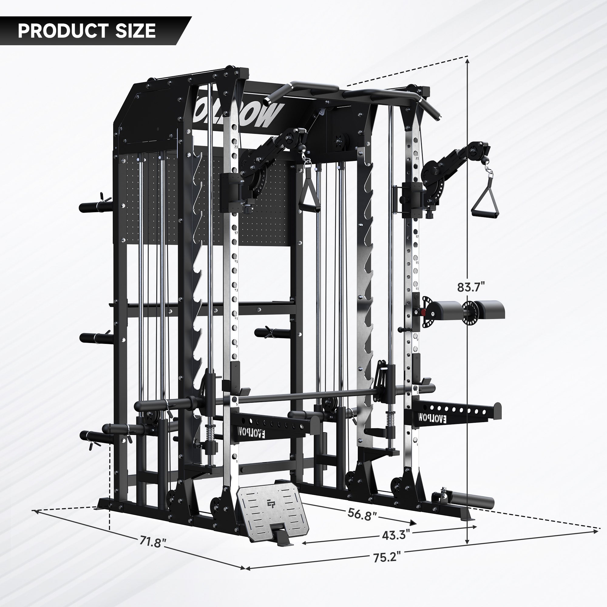 EVOLPOW M2B Pro Brute All-In-One Smith Machine Home Gym