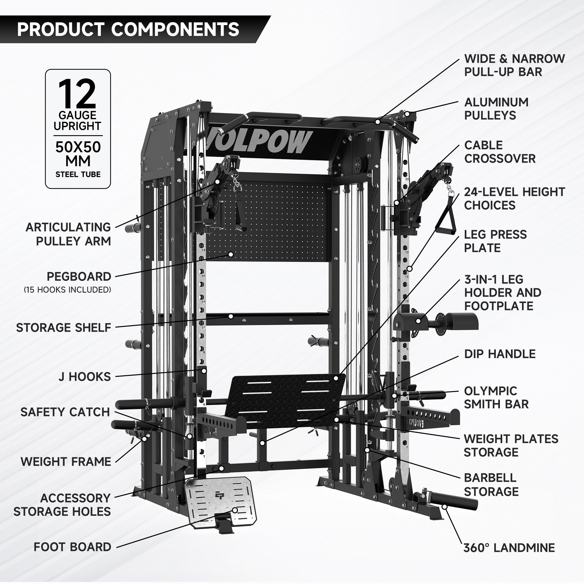 EVOLPOW M2B Pro Brute All-In-One Smith Machine Home Gym