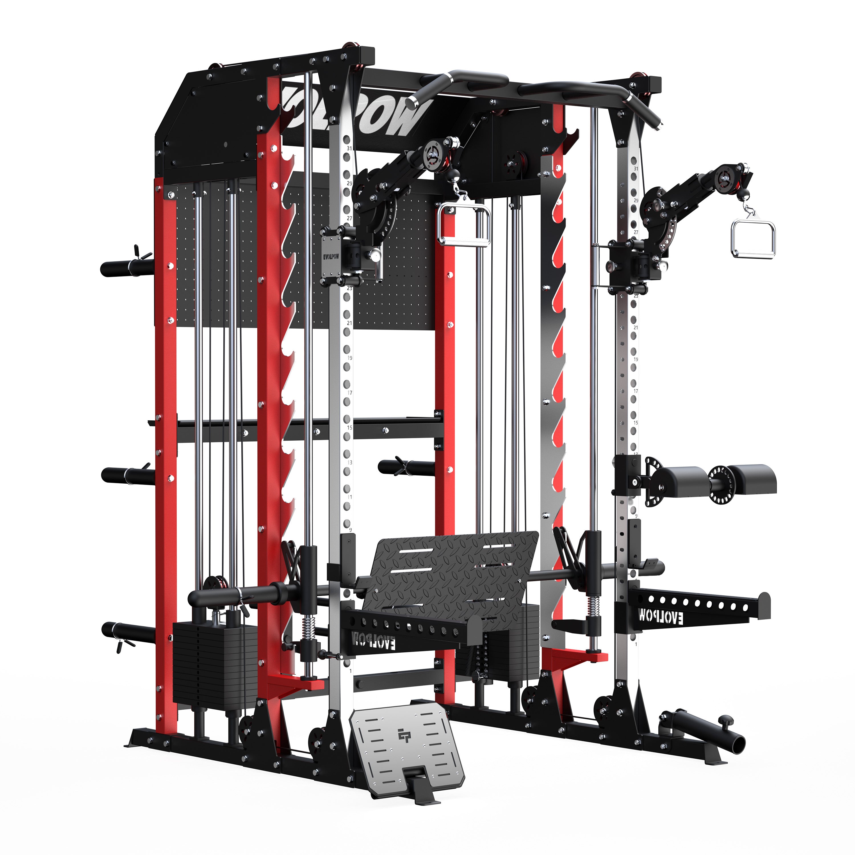 EVOLPOW M2B Pro Brute All-In-One Smith Machine Home Gym with Dual Weight Stacks