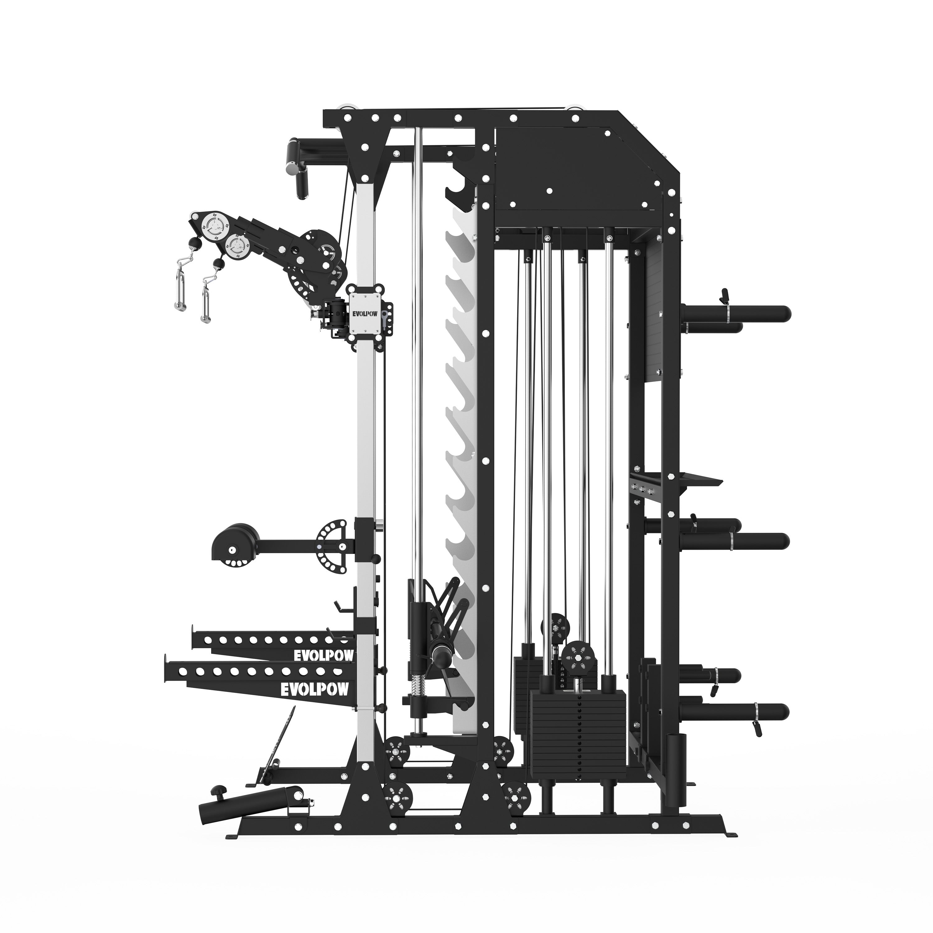 EVOLPOW M2B Pro Brute All-In-One Smith Machine Home Gym with Dual Weight Stacks