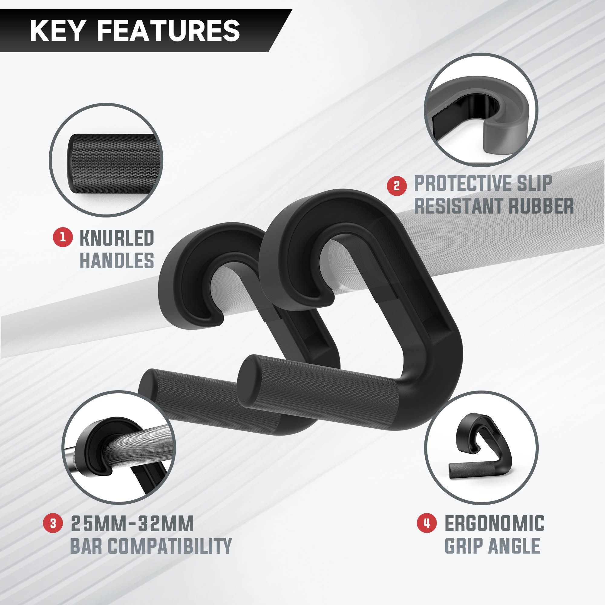 EVOLPOW Neutral Grip Handles for Smith Machine and Barbell