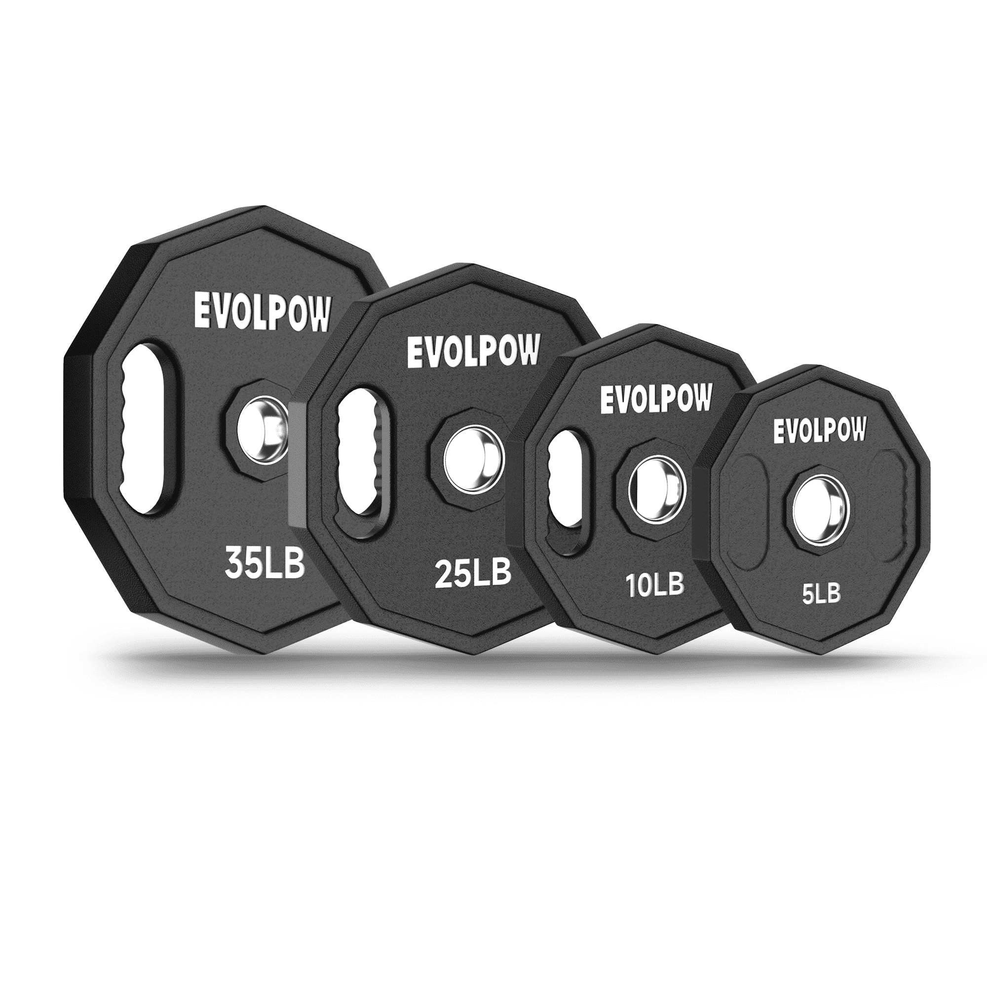 EVOLPOW 2-Inch Decagon PEV Olympic Grip Weight Plates