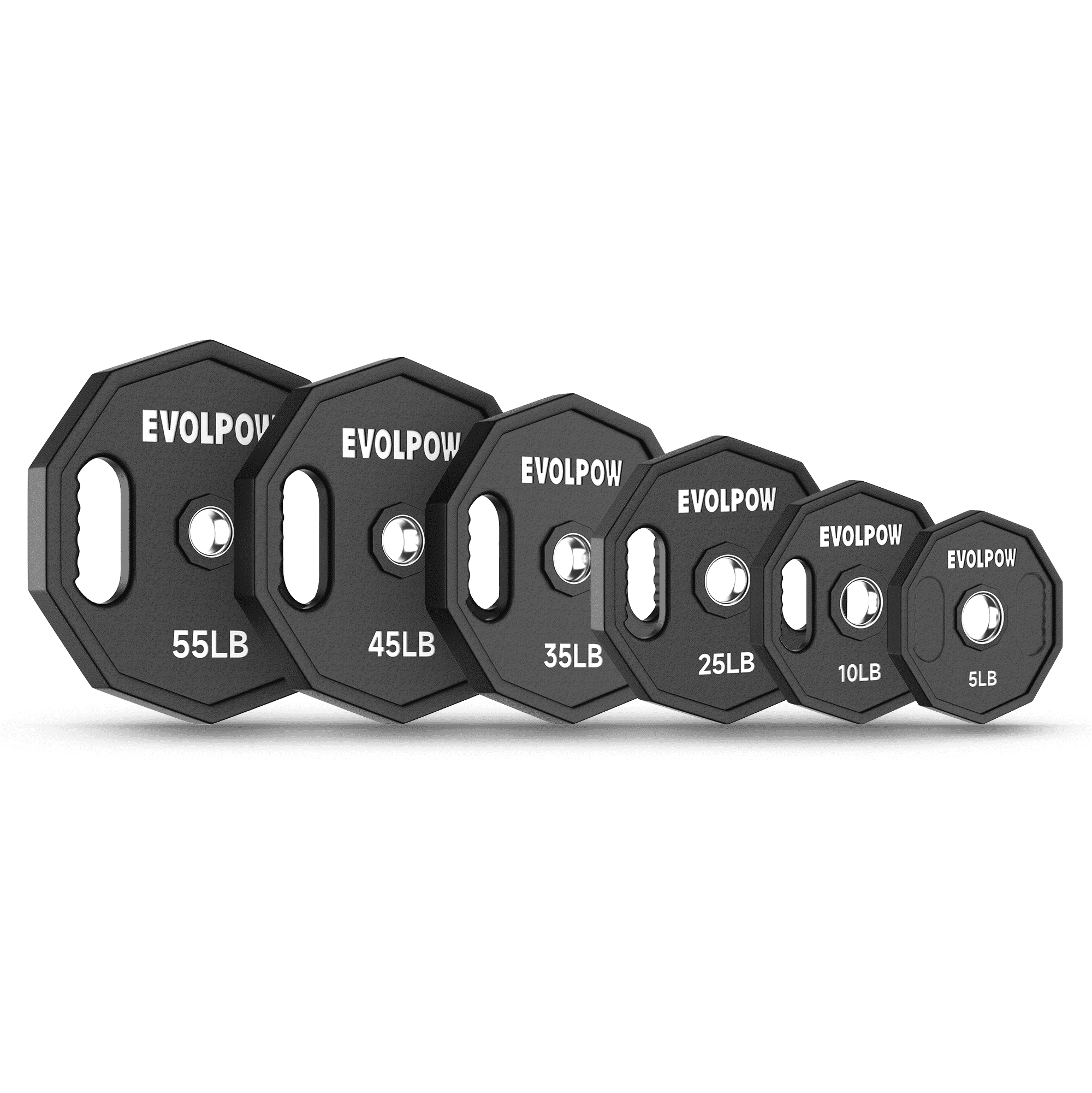 EVOLPOW 2-Inch Decagon PEV Olympic Grip Weight Plates