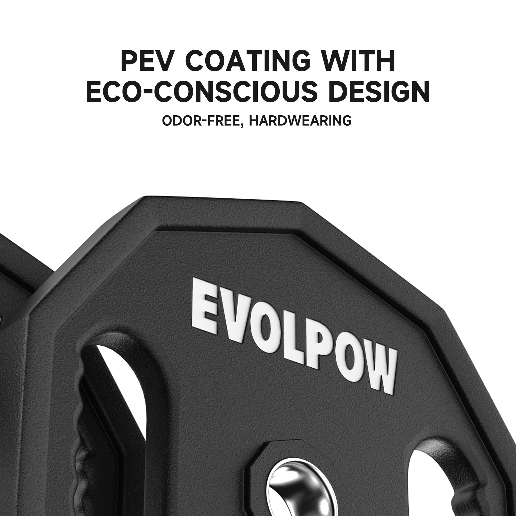 EVOLPOW 2-Inch Decagon PEV Olympic Grip Weight Plates