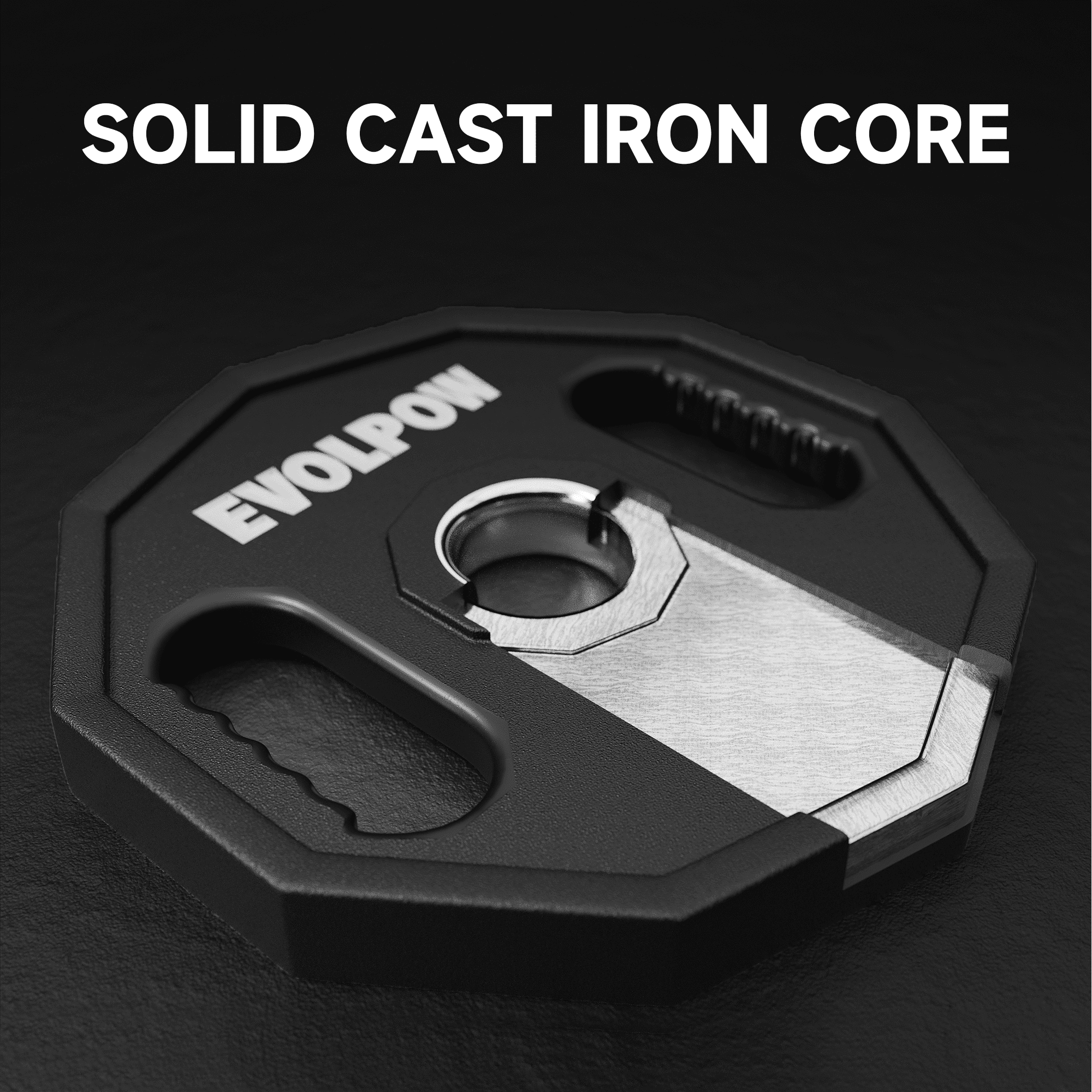 EVOLPOW 2-Inch Decagon PEV Olympic Grip Weight Plates