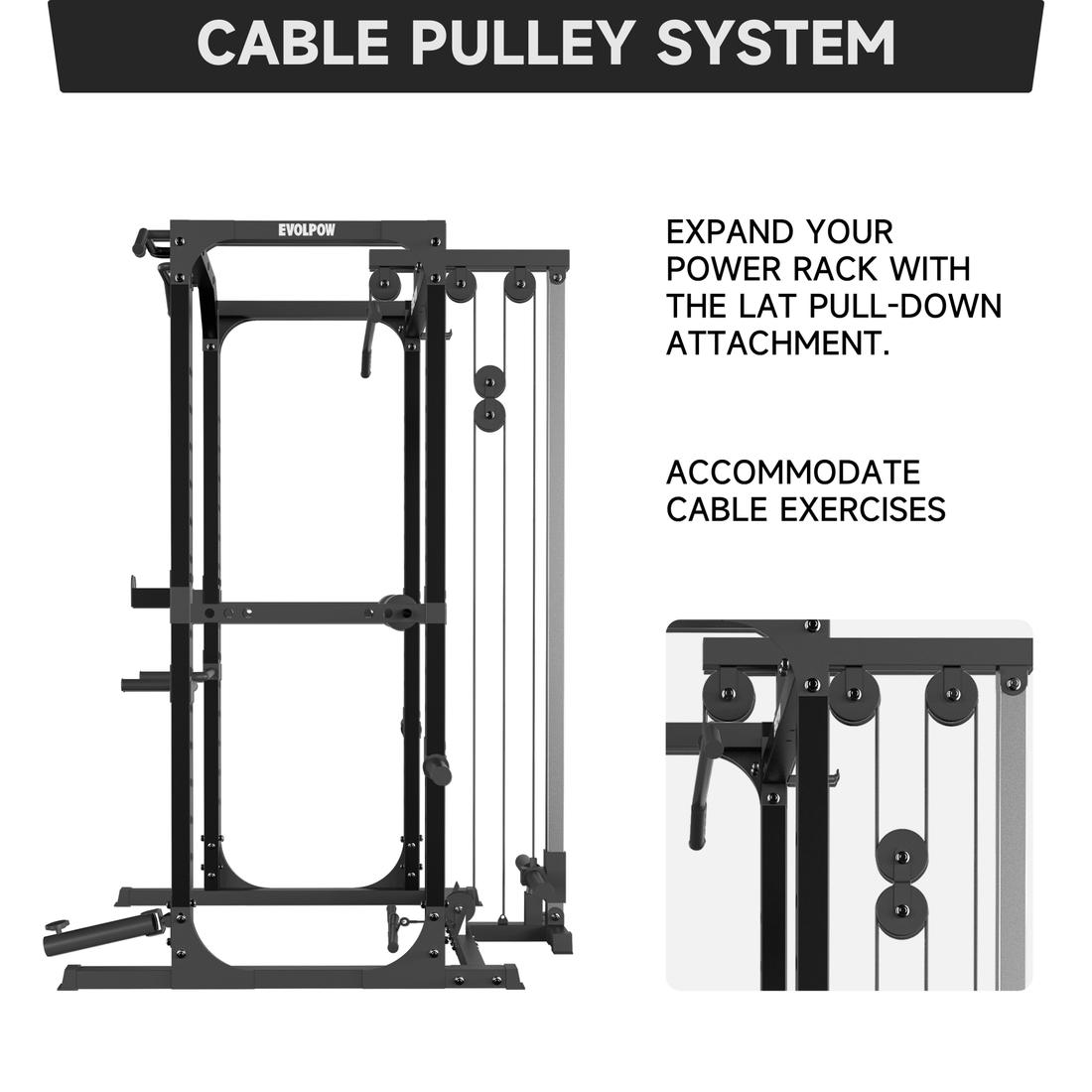 EVOLPOW P2A Brute All-in-One Power Rack Home Gym - For Beginner ...