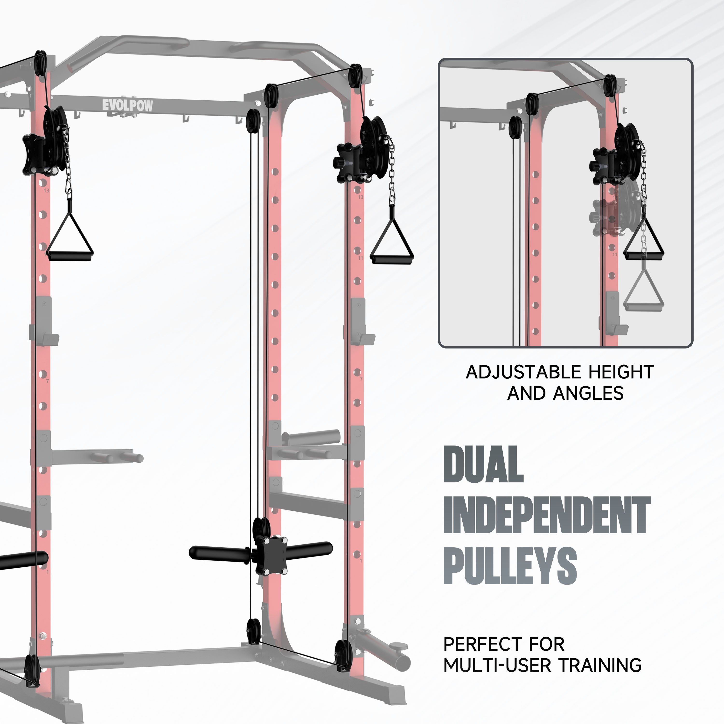 EVOLPOW P2A Brute All-in-One Power Rack Home Gym (Dual Pulley Edition) - For Beginner