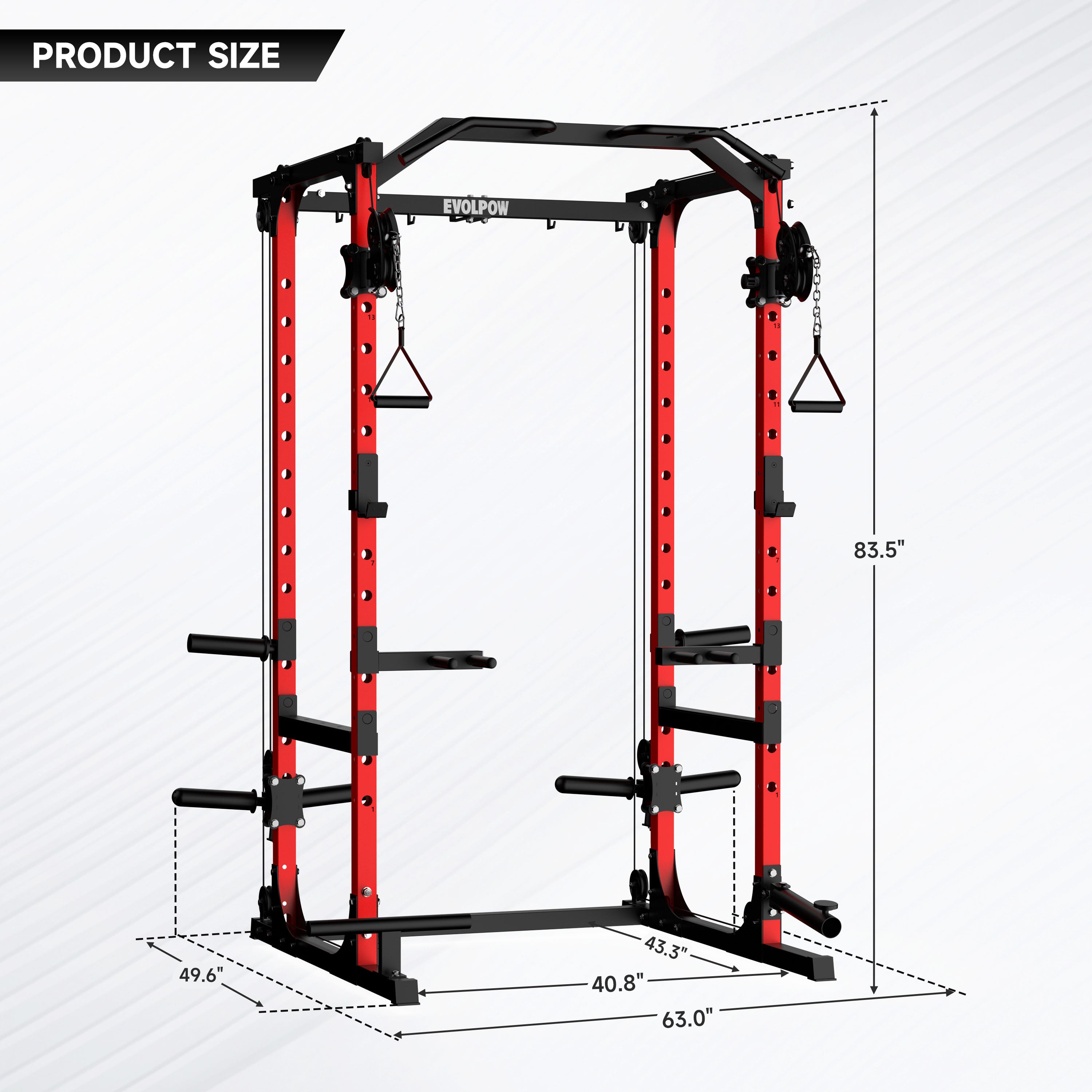 EVOLPOW P2A Brute All-in-One Power Rack Home Gym (Dual Pulley Edition) - For Beginner