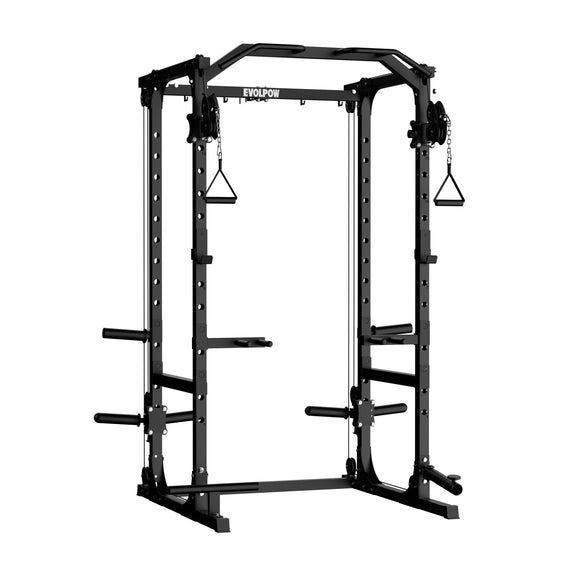 EVOLPOW P2A Brute All-in-One Power Rack Home Gym (Dual Pulley Edition ...