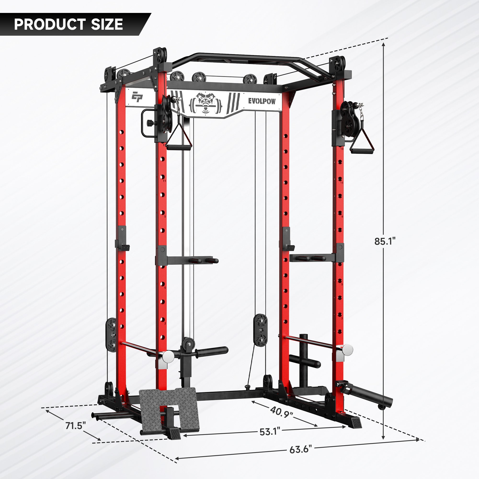 EVOLPOW P2D Brute All-in-One Power Rack Home Gym