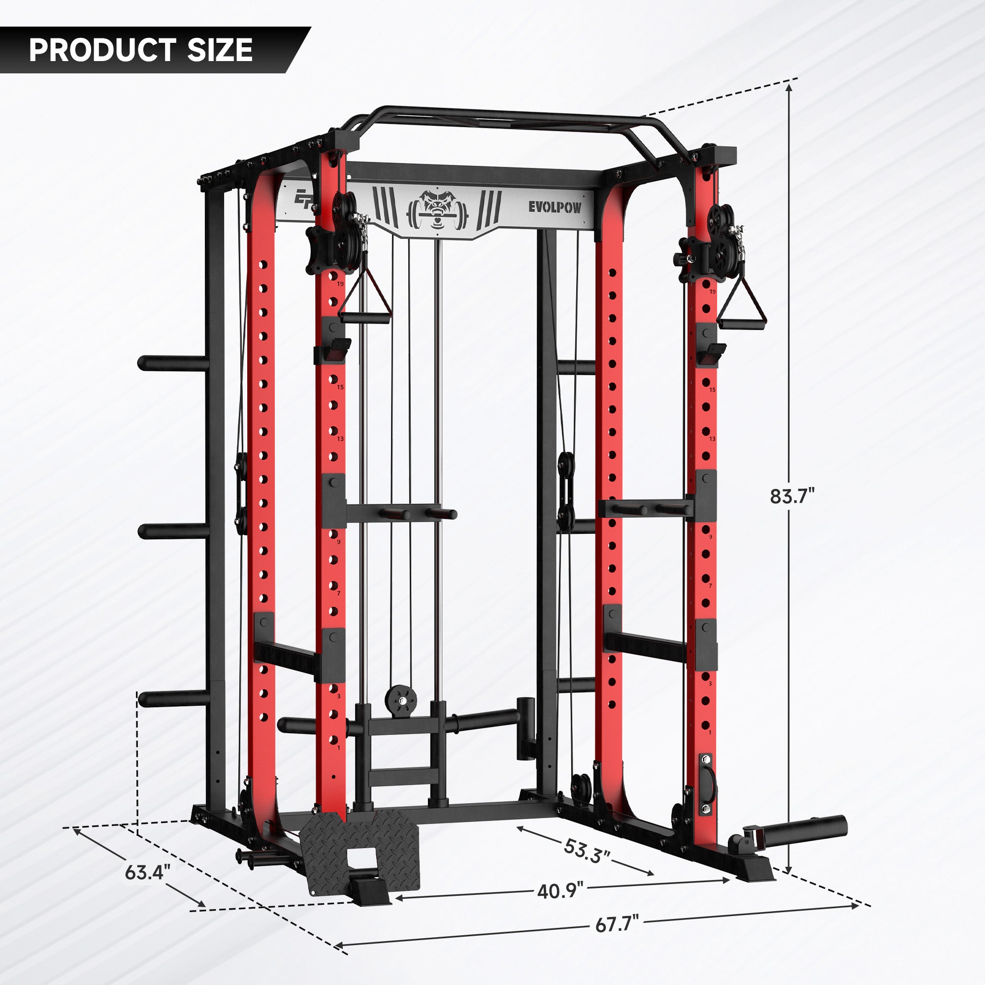 EVOLPOW P3A Tank Upgraded All-in-One Power Rack Home Gym - Best Seller