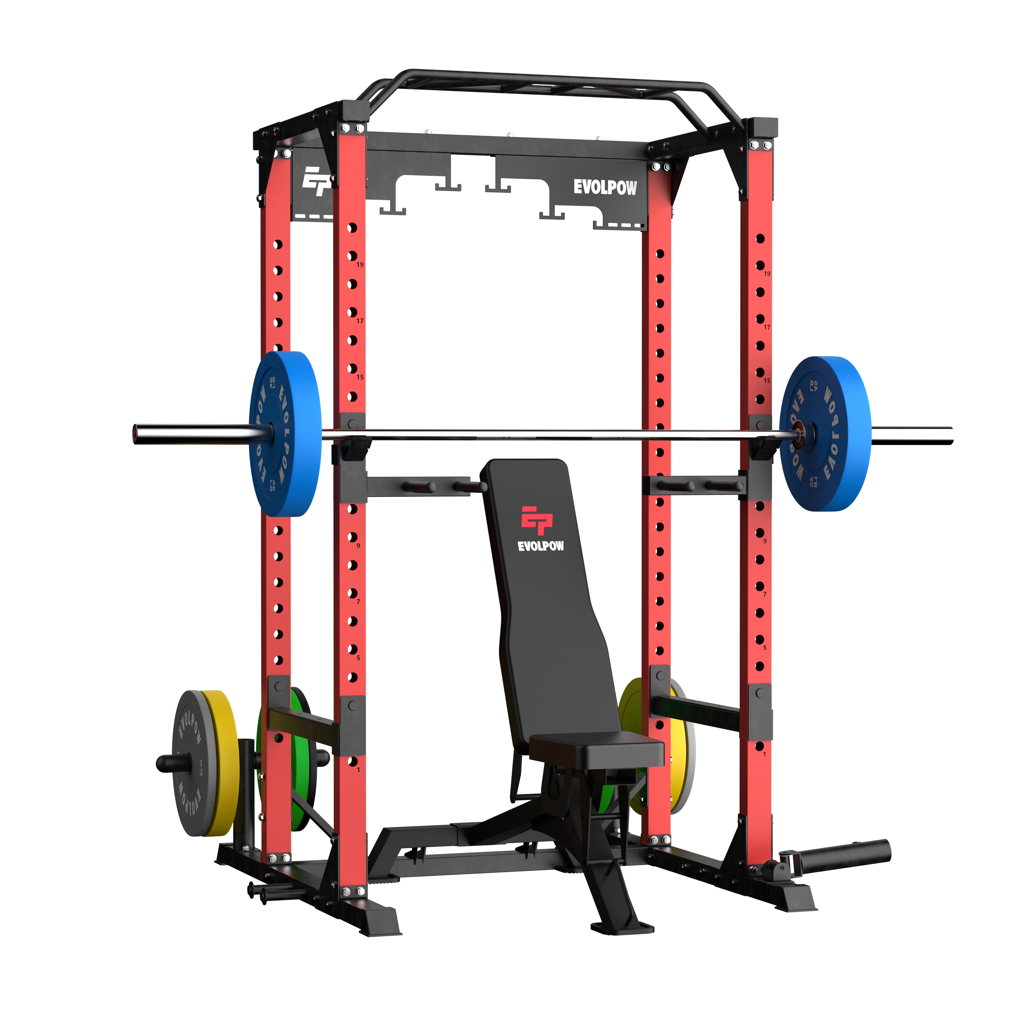 EVOLPOW P3B Tank All-in-One Power Rack Home Gym Package
