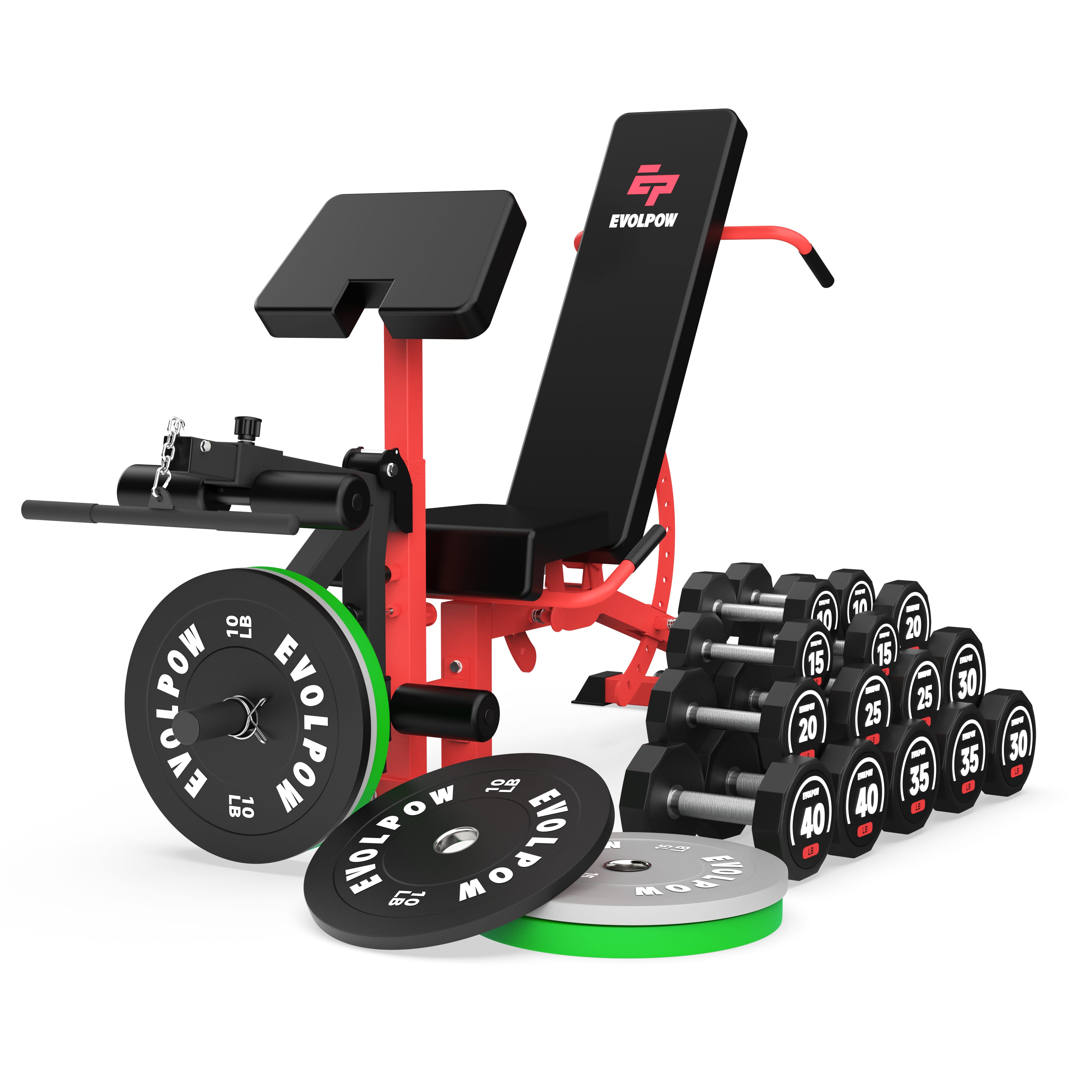 EVOLPOW BEC Multi-functional Adjustable Weight Bench with Preacher Curl and Leg Extension