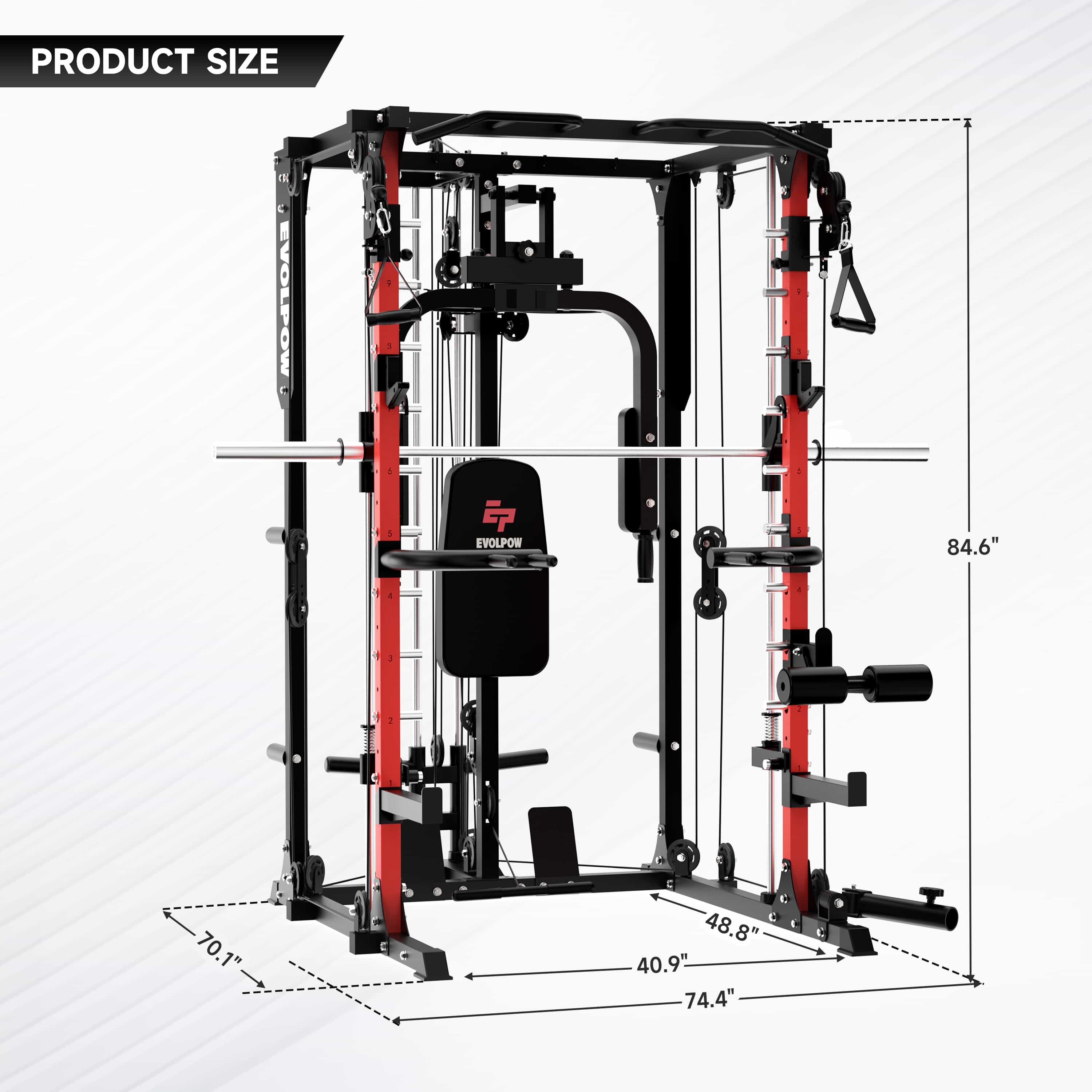 EVOLPOW M2A Brute All-in-One Smith Machine Home Gym