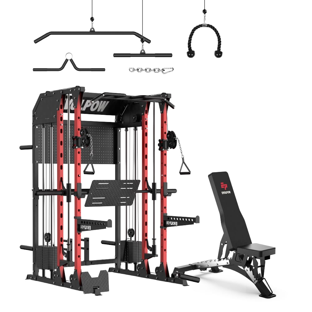 EVOLPOW M2B Brute All-In-One Smith Machine Home Gym with Dual Weight Stacks